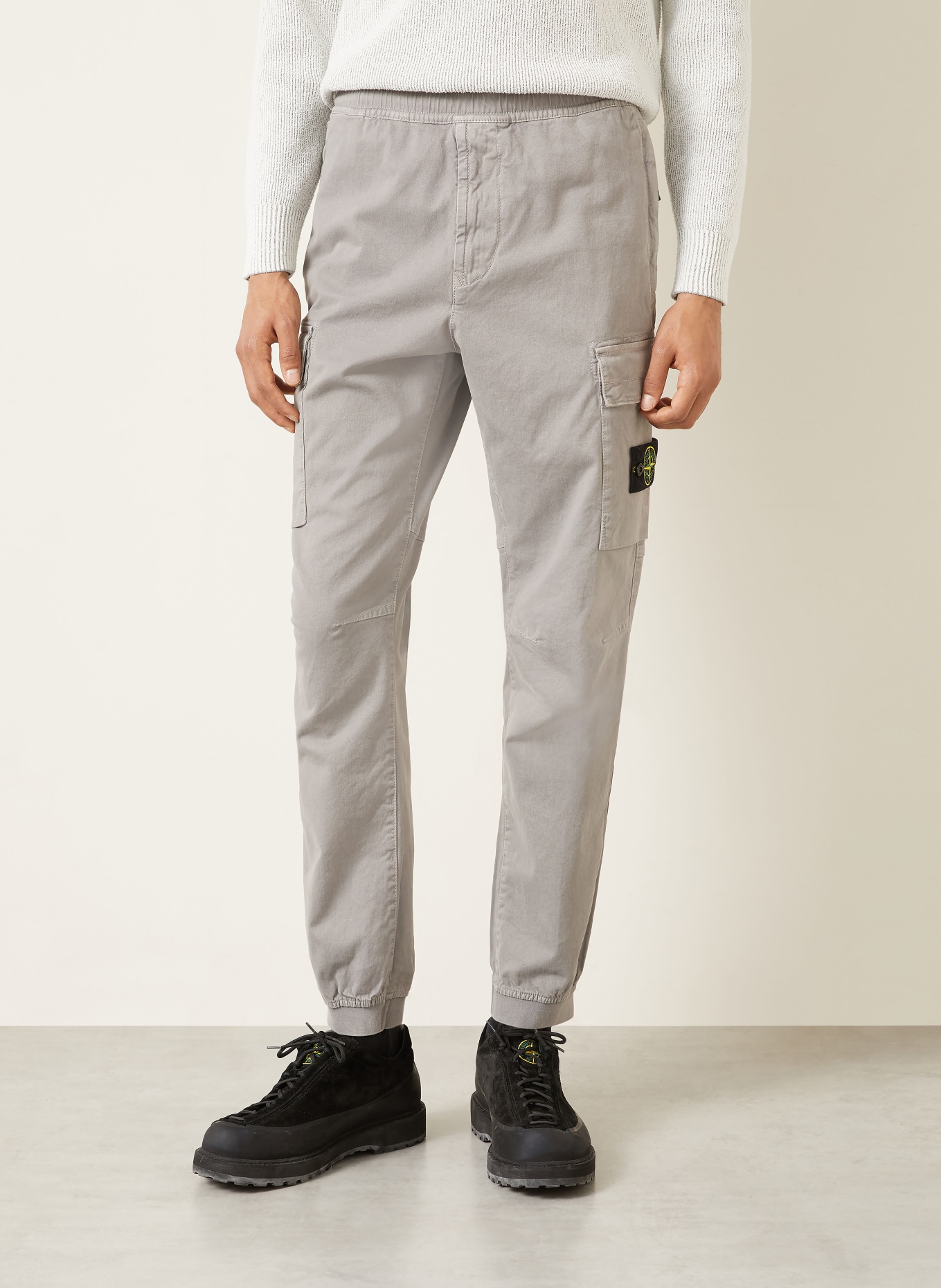 STONE ISLAND Cargobroek, regular tapered fit: LICHTGRIJS