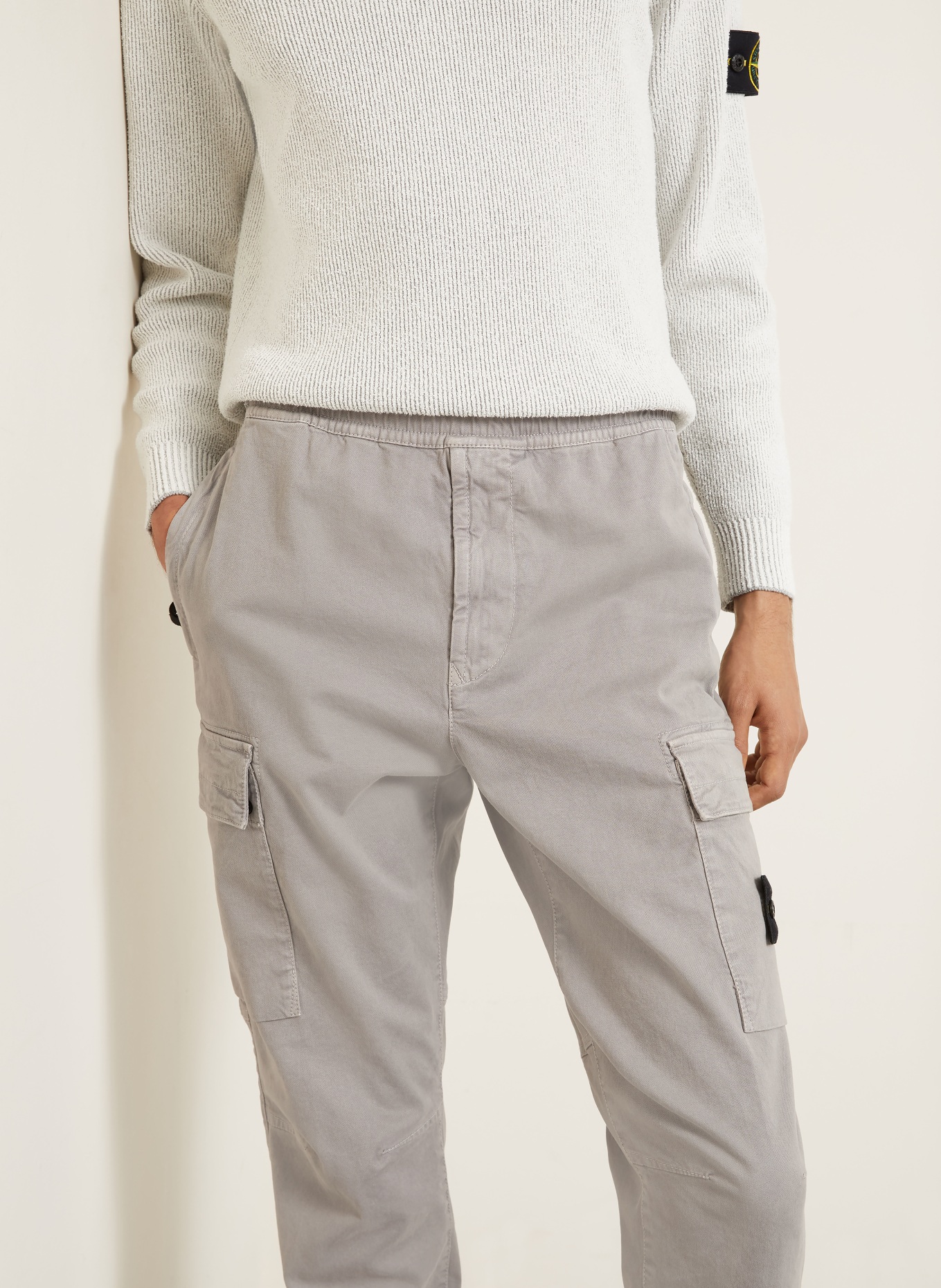 STONE ISLAND Cargobroek, regular tapered fit: LICHTGRIJS