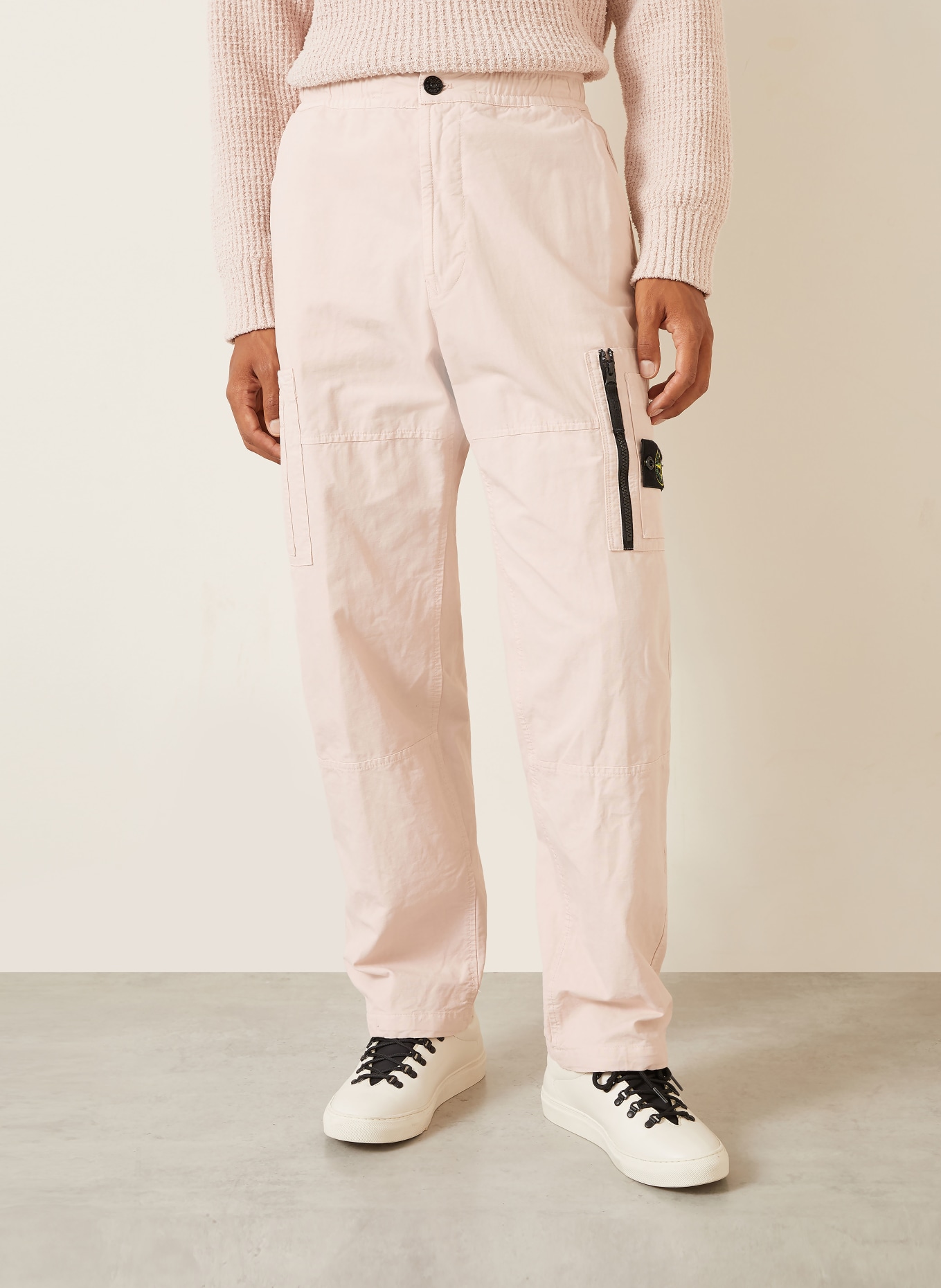 STONE ISLAND Loose-Fit Cargo Trousers: ROSE
