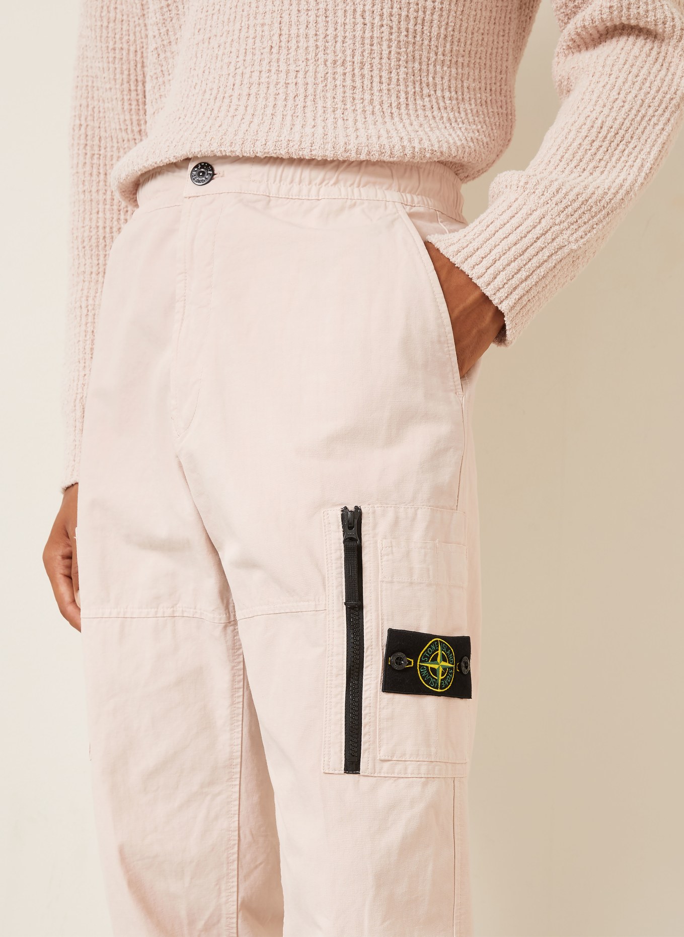 STONE ISLAND Loose-Fit Cargo Trousers: ROSE