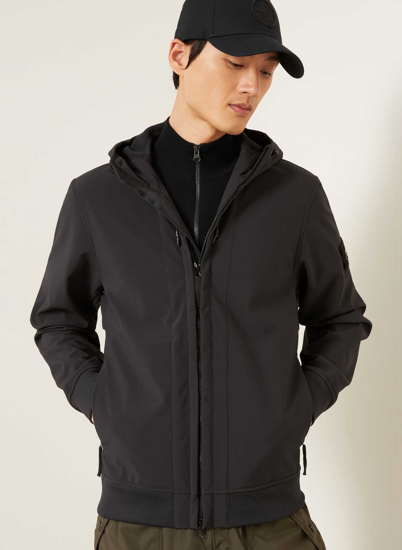 STONE ISLAND Funktionsjacka: SVART