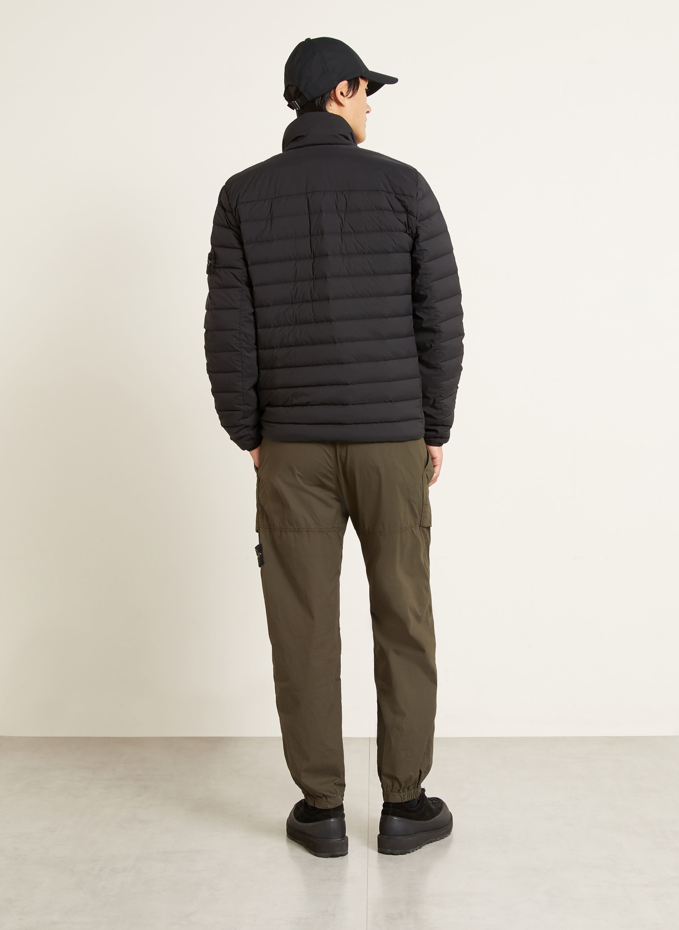 STONE ISLAND Lightweight down jacket: BLACK