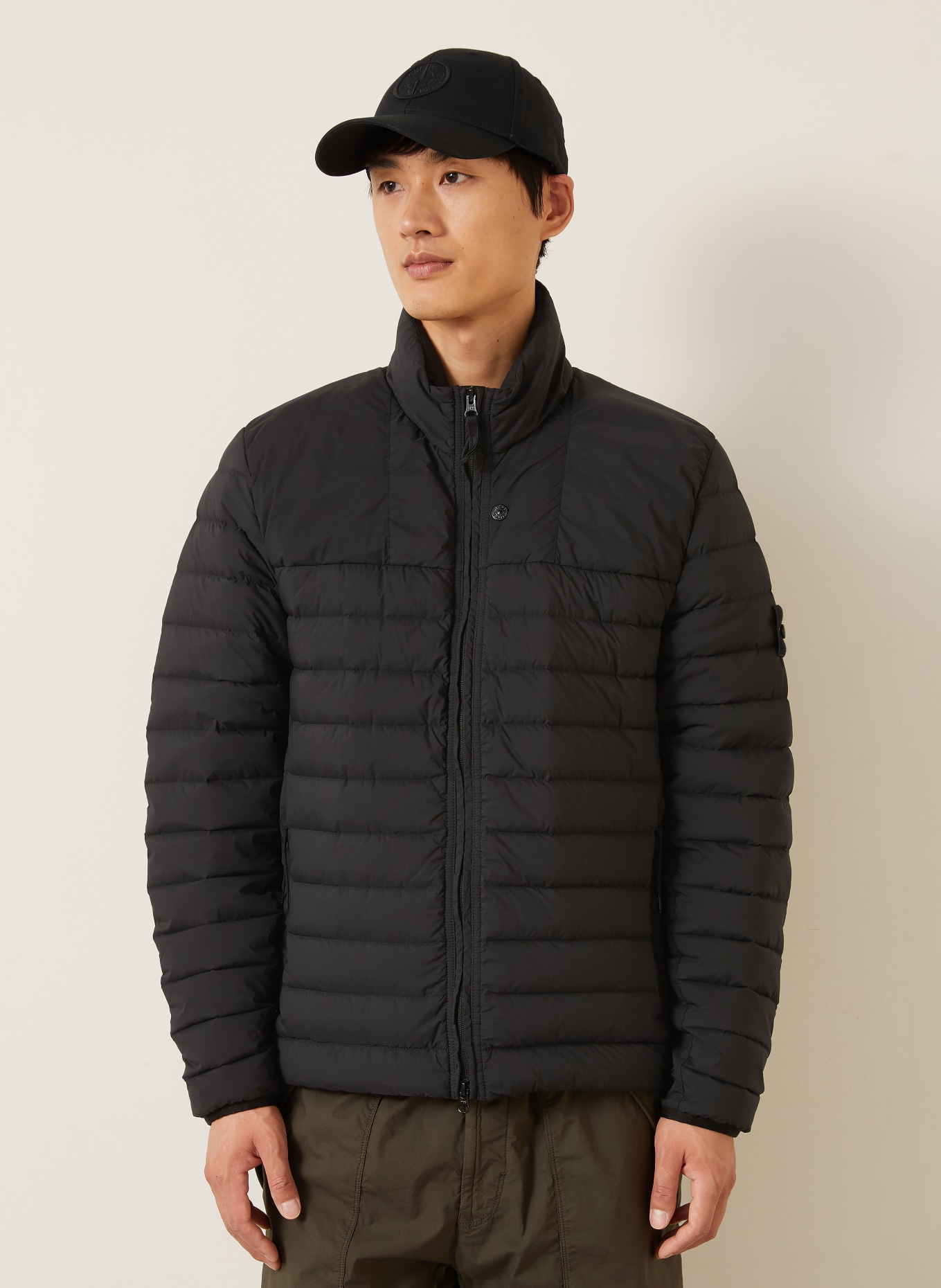 STONE ISLAND Lightweight down jacket: BLACK