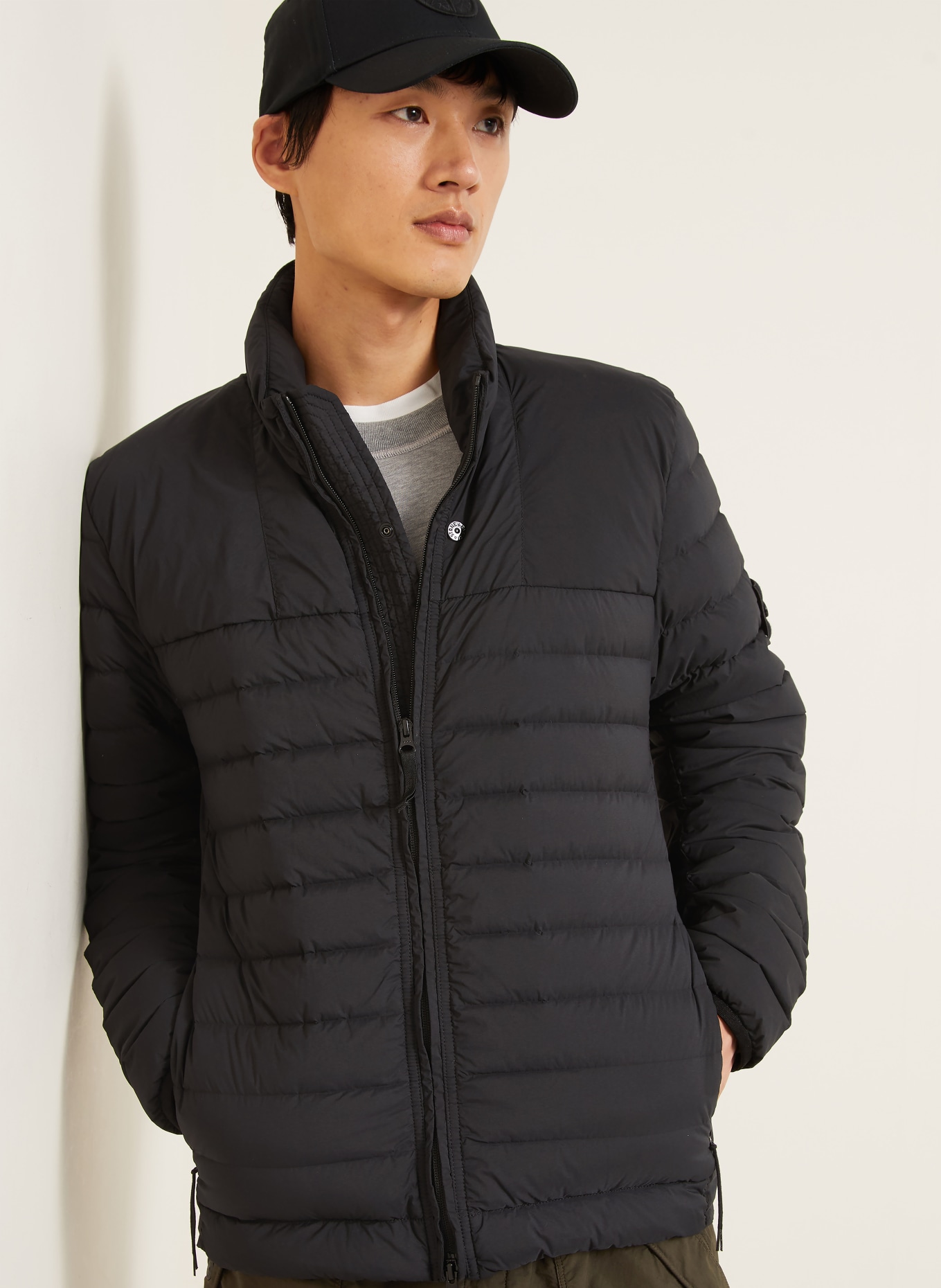 STONE ISLAND Lightweight down jacket: BLACK