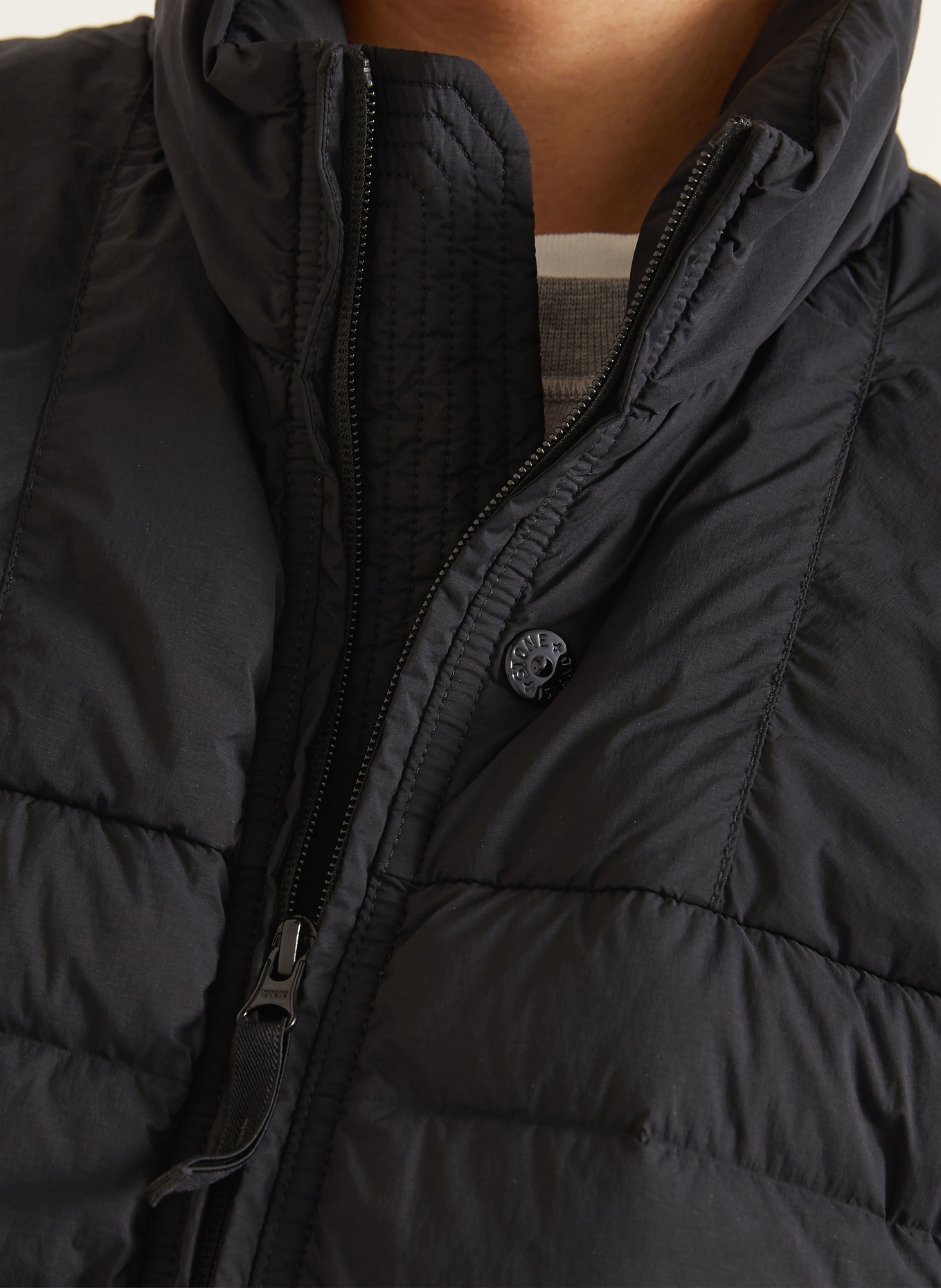 STONE ISLAND Lightweight down jacket: BLACK