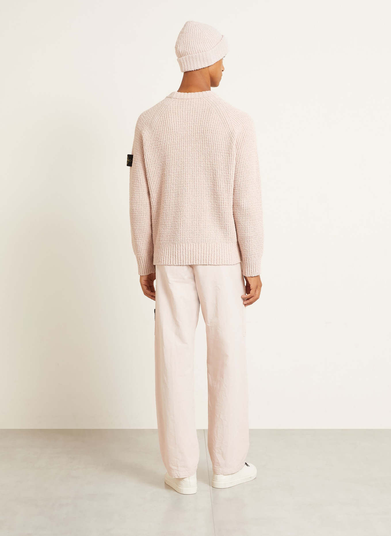 STONE ISLAND Bouclé-Pullover: ROSÉ