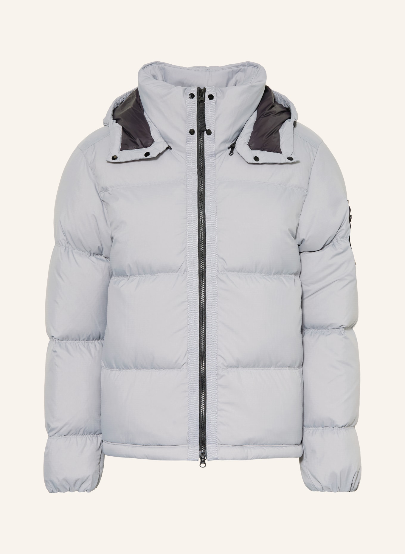 STONE ISLAND Down jacket with removable hood: BLUE GRAY