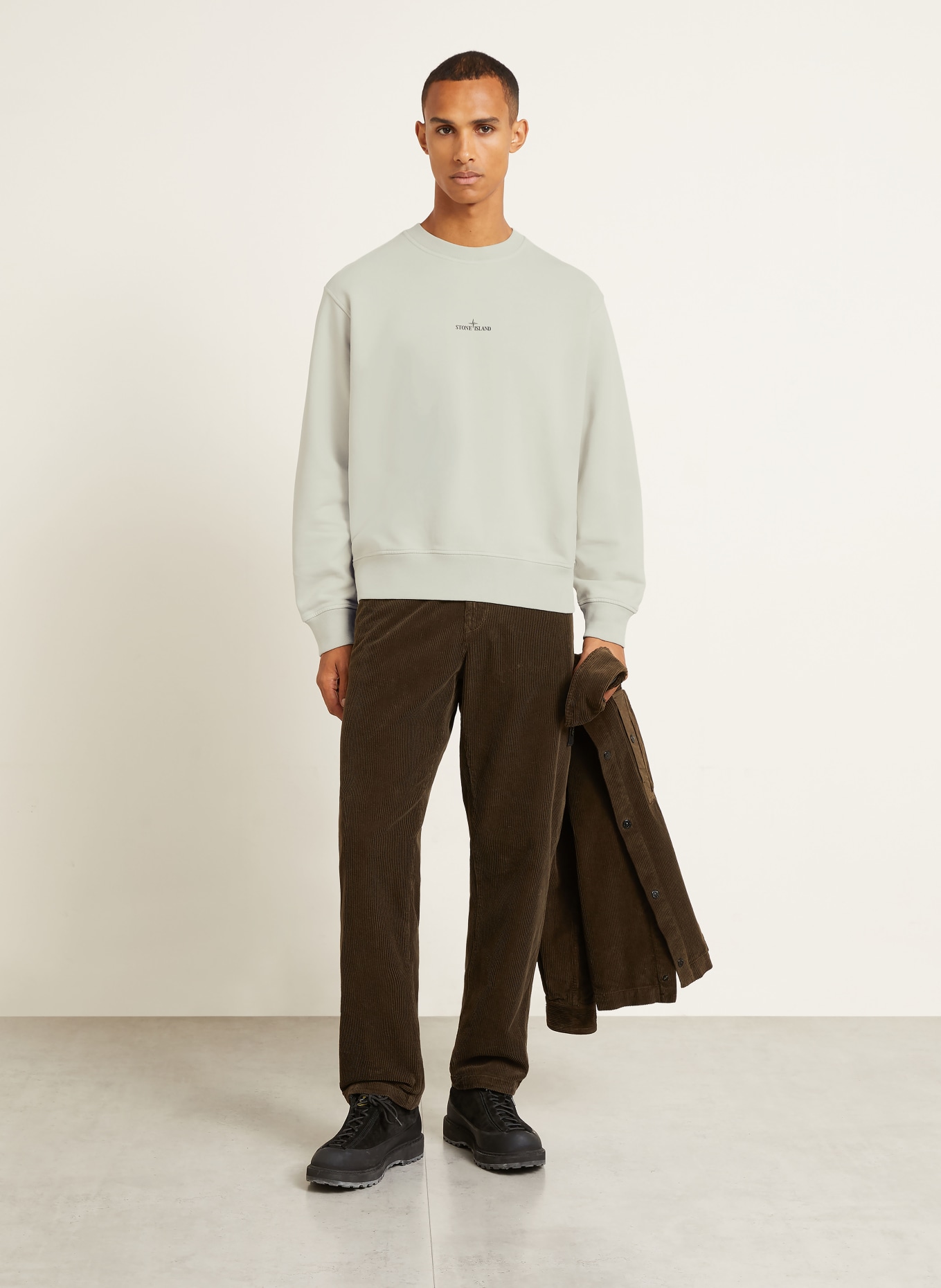 STONE ISLAND Sweatshirt: BEIGE / DARK BROWN / BROWN