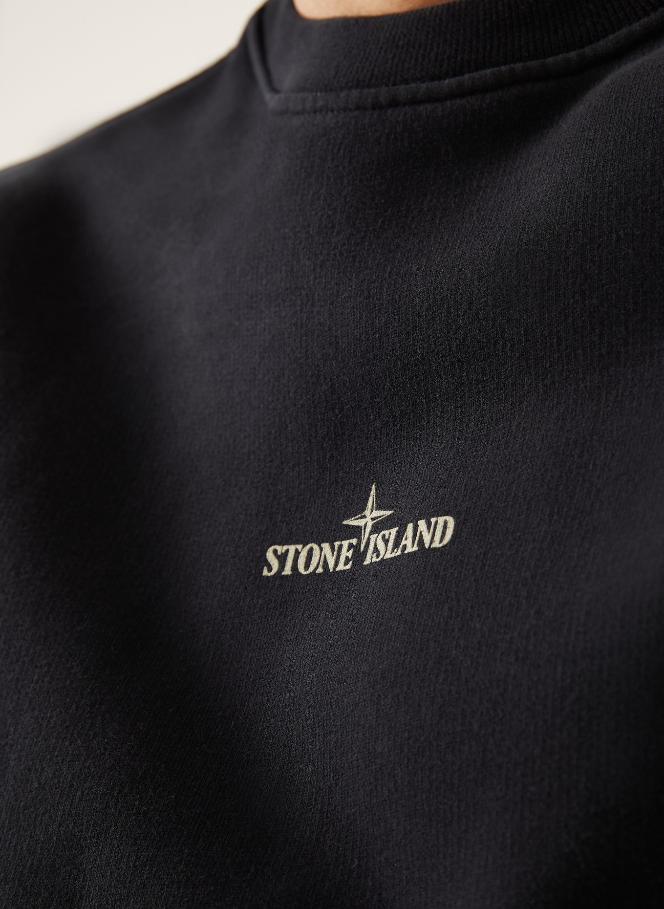 STONE ISLAND Sweatshirt: SCHWARZ / BEIGE / WEISS