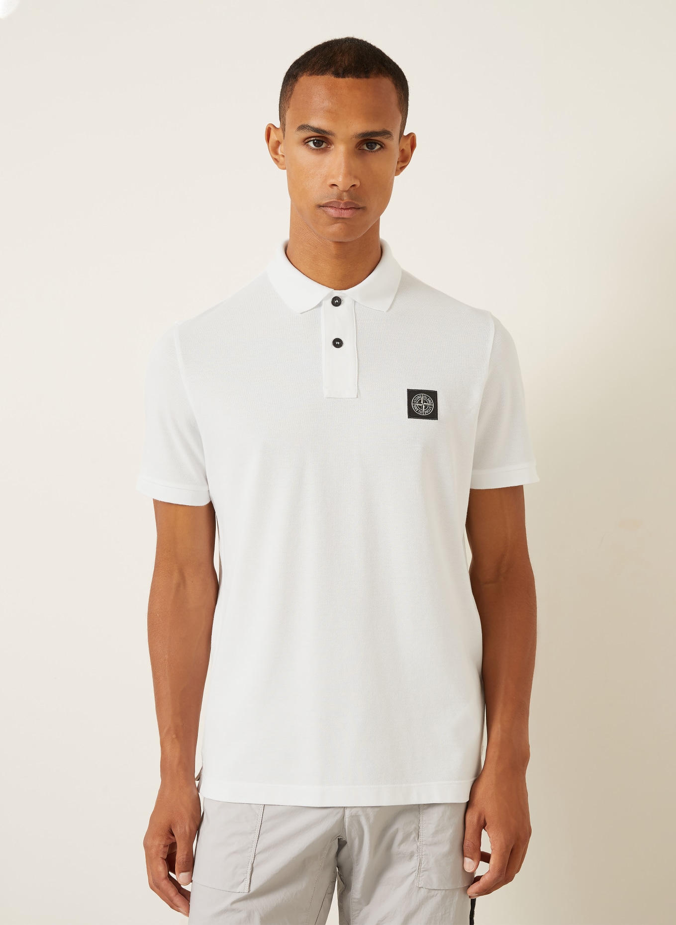 STONE ISLAND Pikétröja, slim fit: VIT