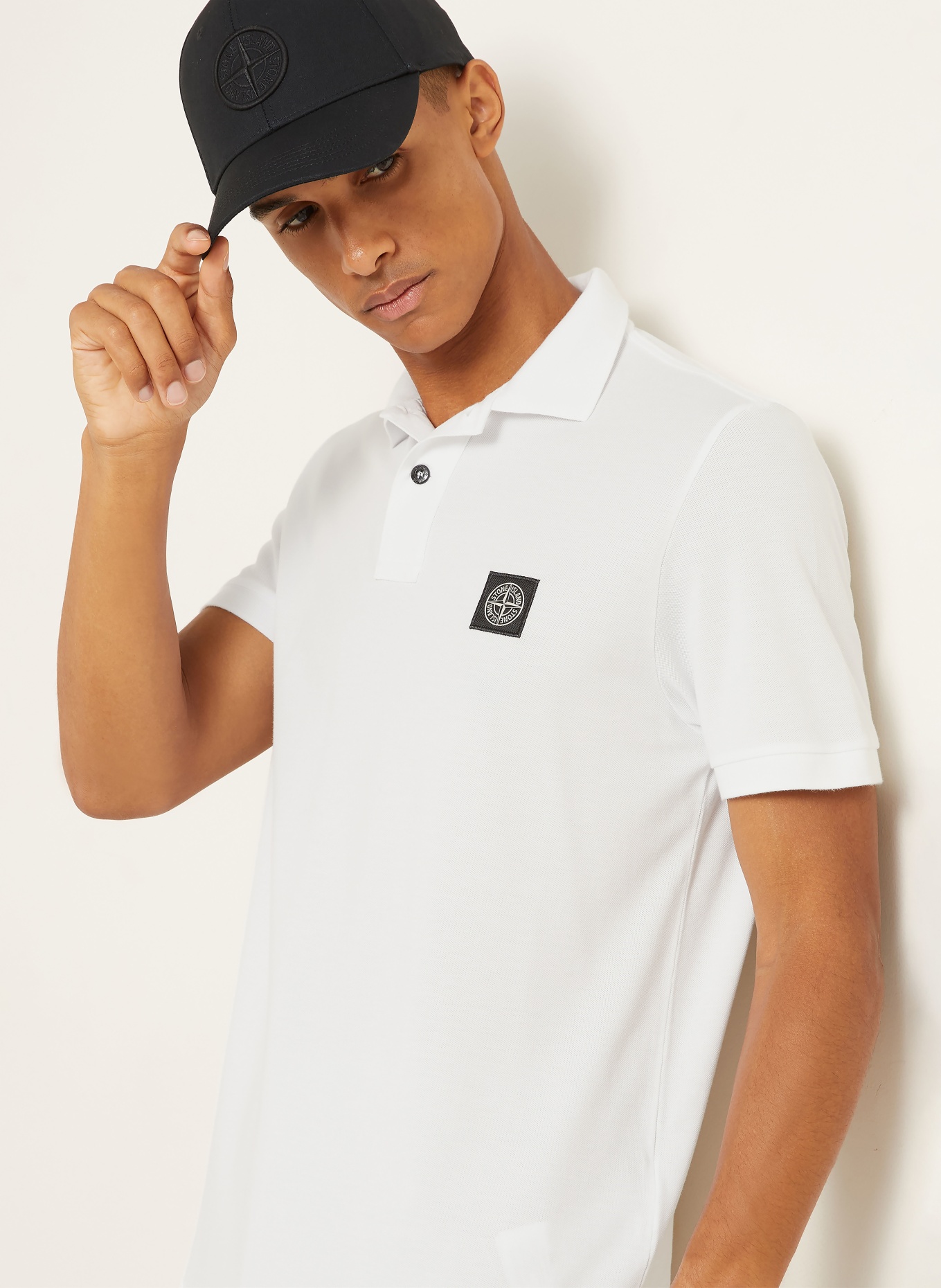 STONE ISLAND Pikétröja, slim fit: VIT