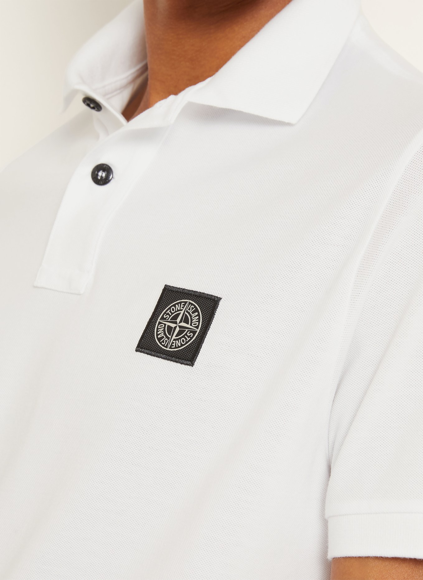 STONE ISLAND Pikétröja, slim fit: VIT
