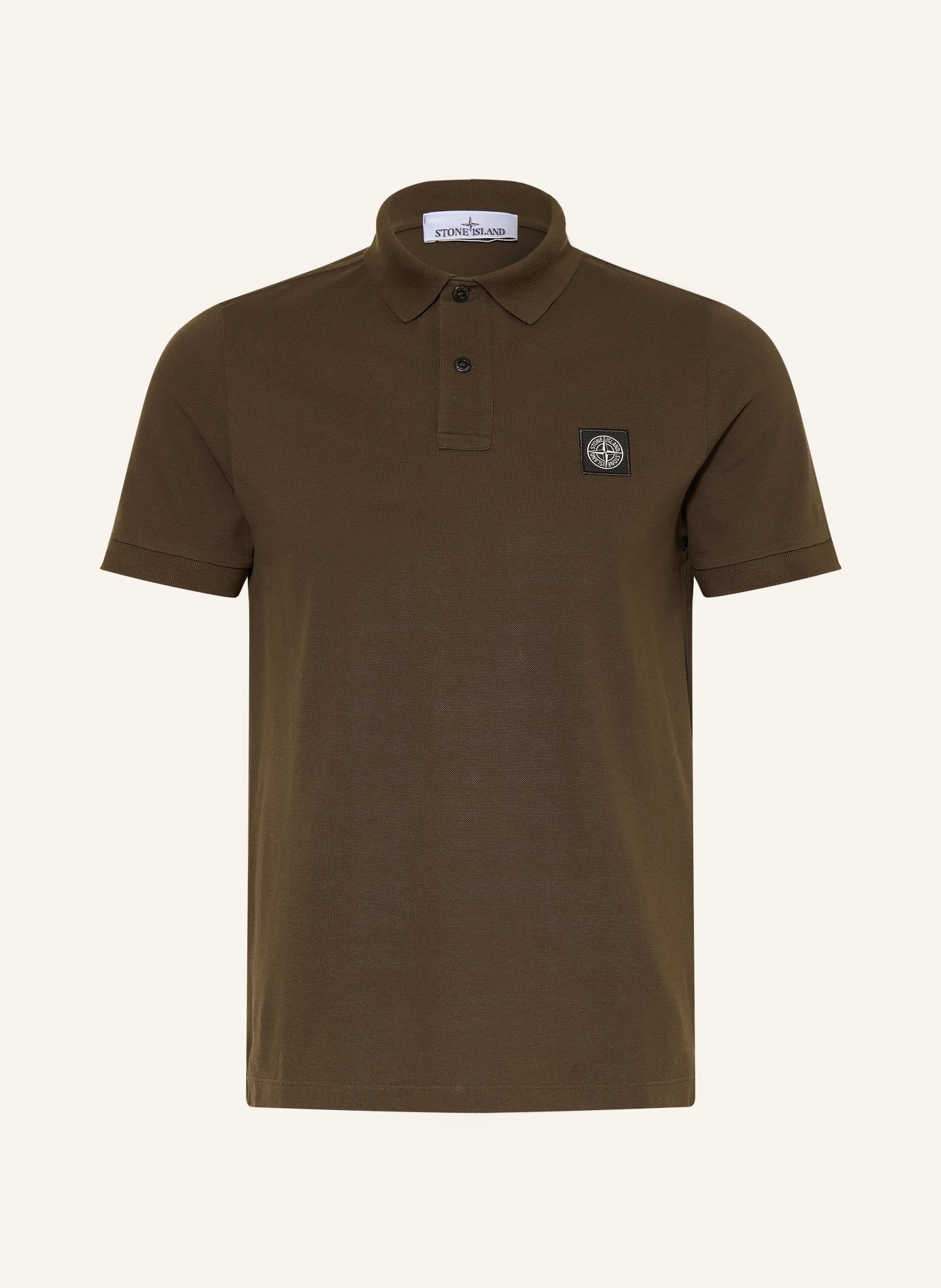 STONE ISLAND Pikétröja, slim fit: MÖRKBRUN