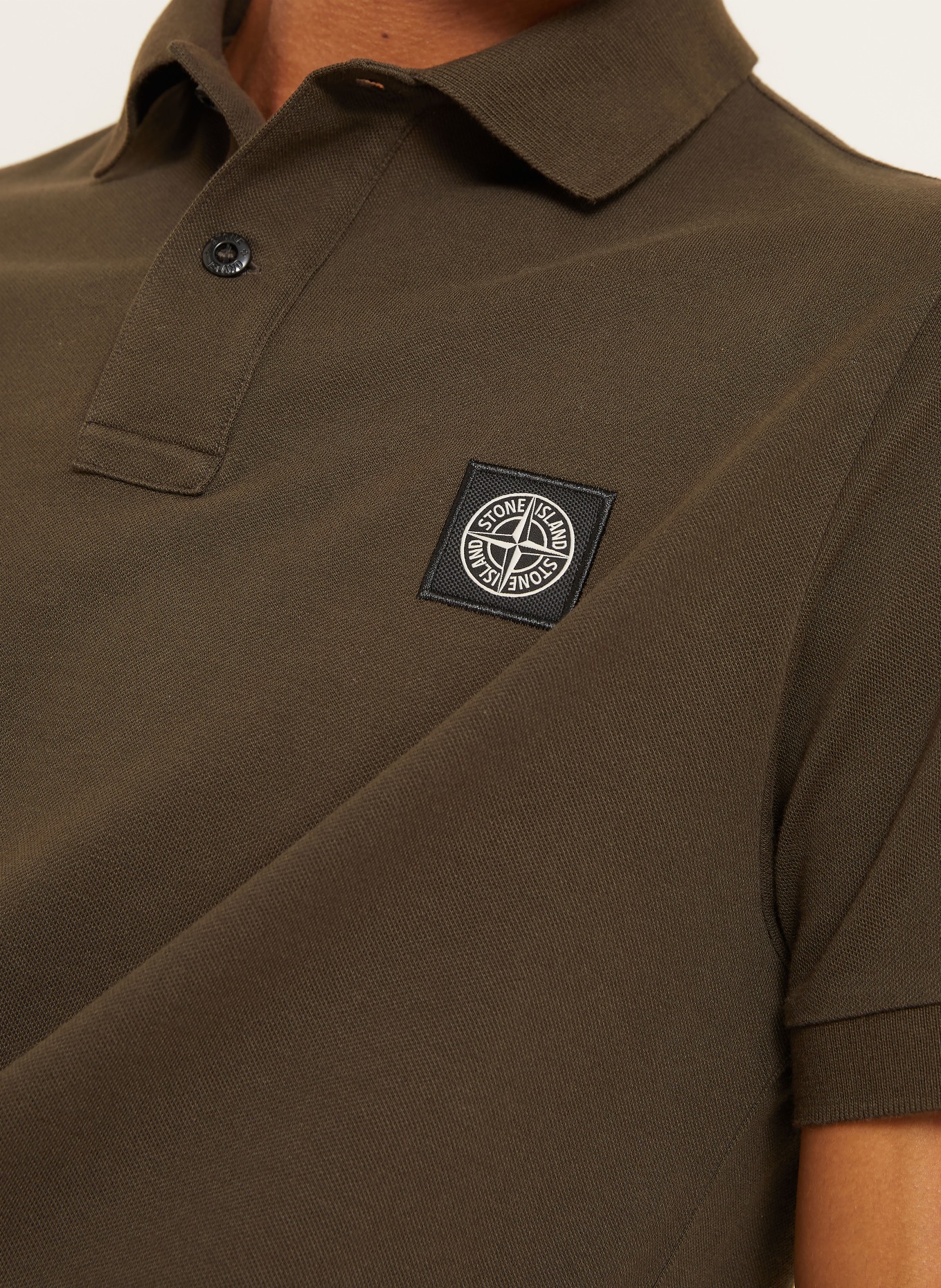 STONE ISLAND Pikétröja, slim fit: MÖRKBRUN
