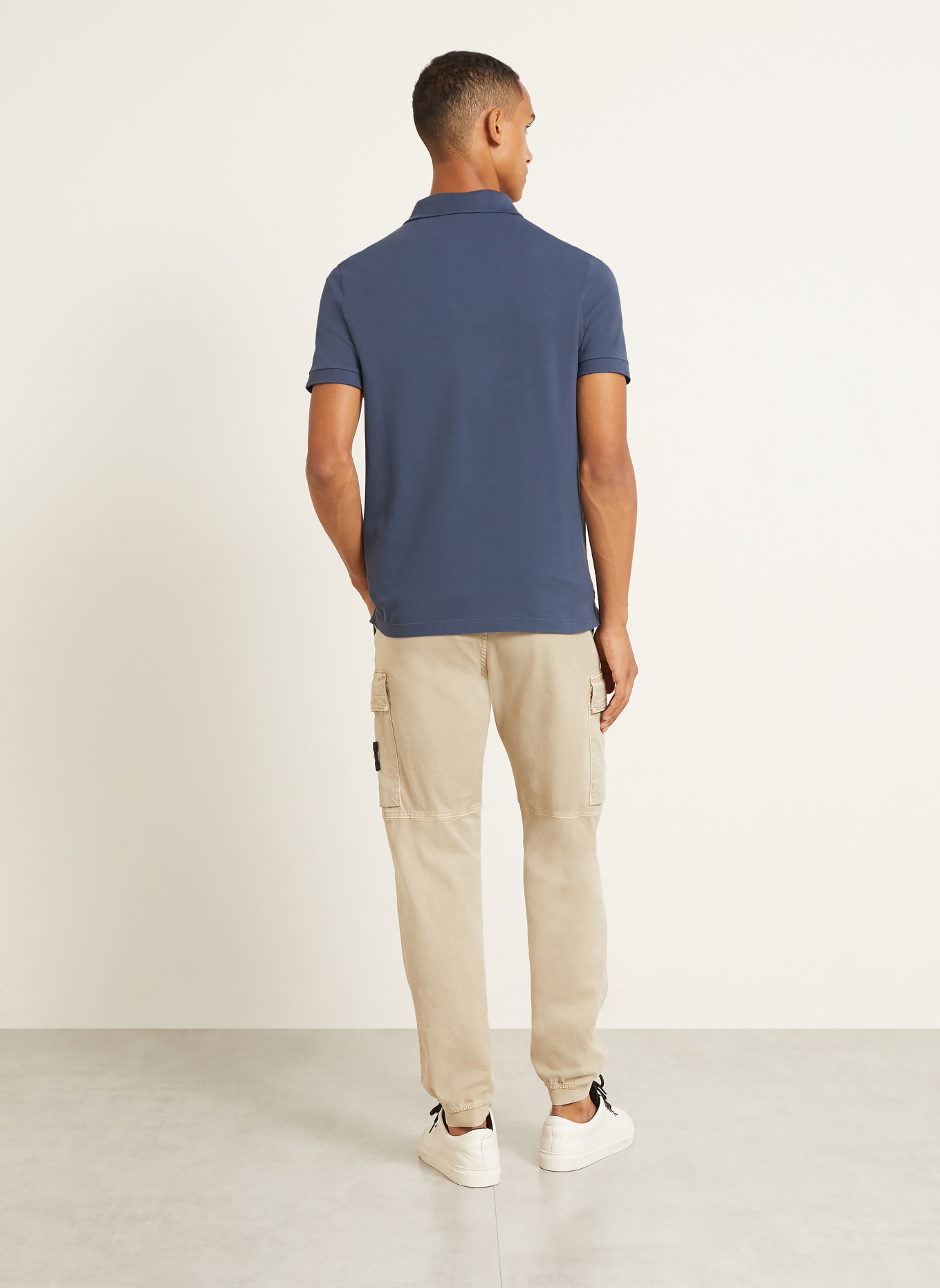 STONE ISLAND Pikétröja, slim fit: MÖRKBLÅ