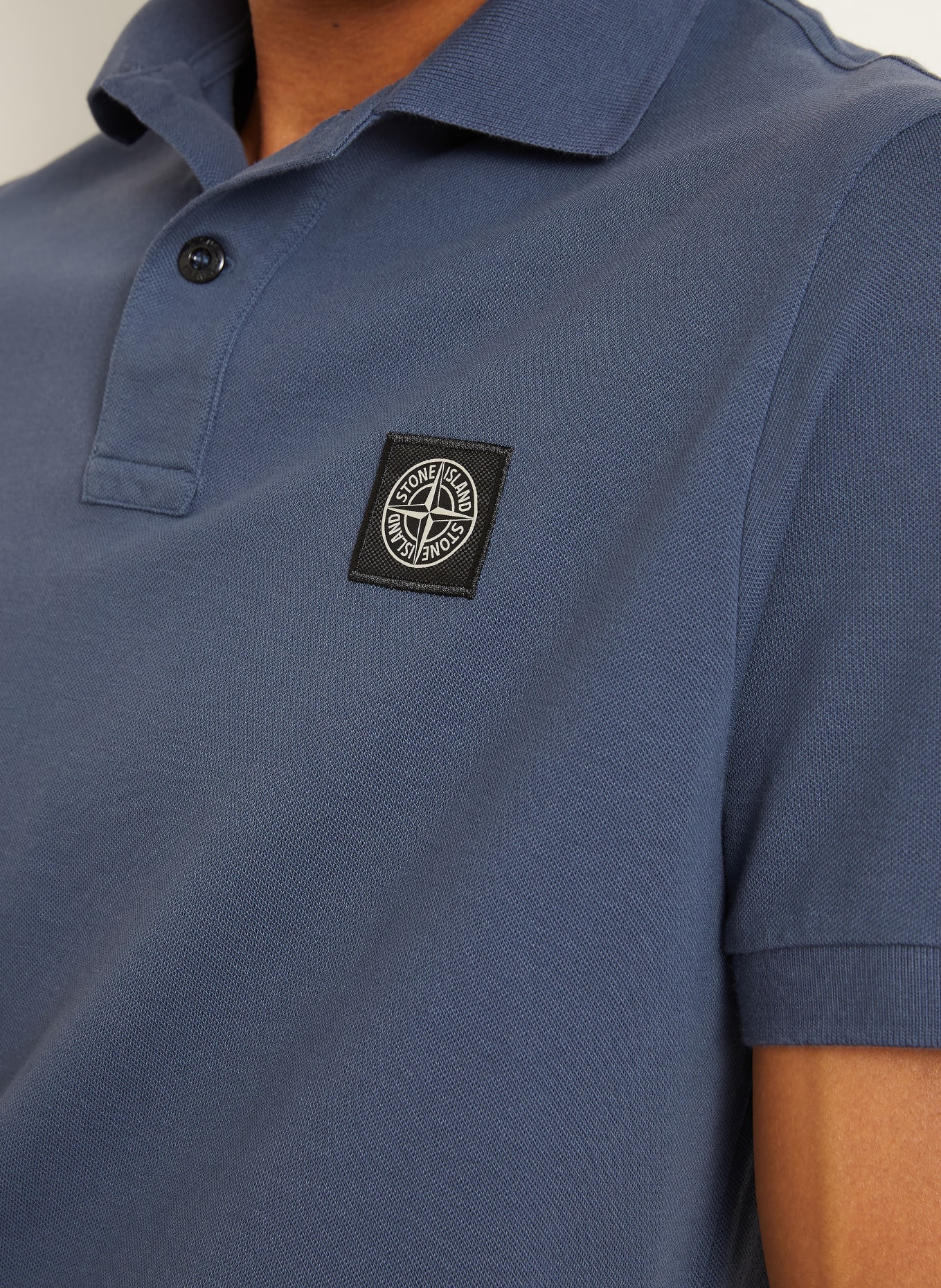 STONE ISLAND Pikétröja, slim fit: MÖRKBLÅ