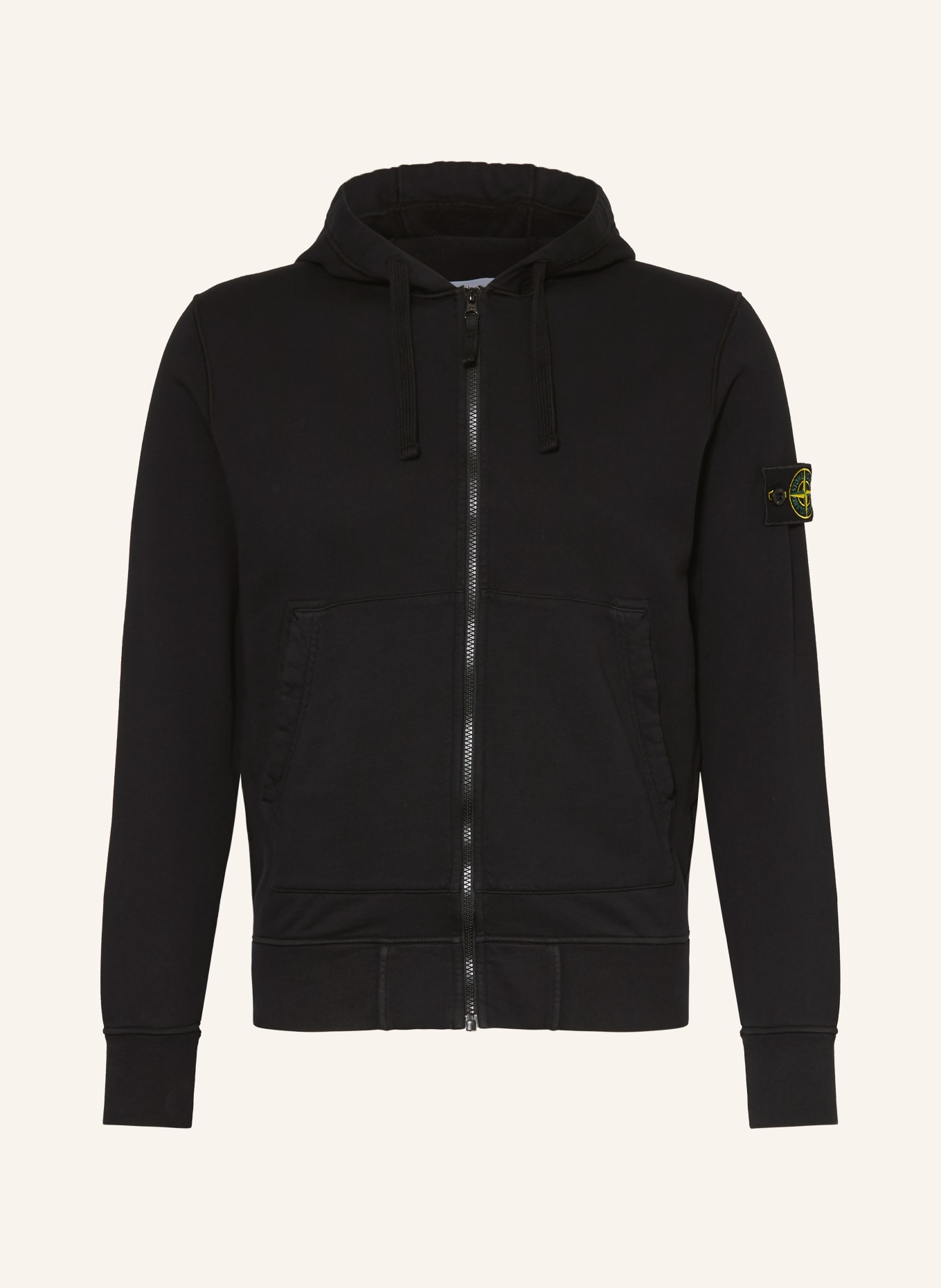 STONE ISLAND Zip-up sweatshirt: BLACK