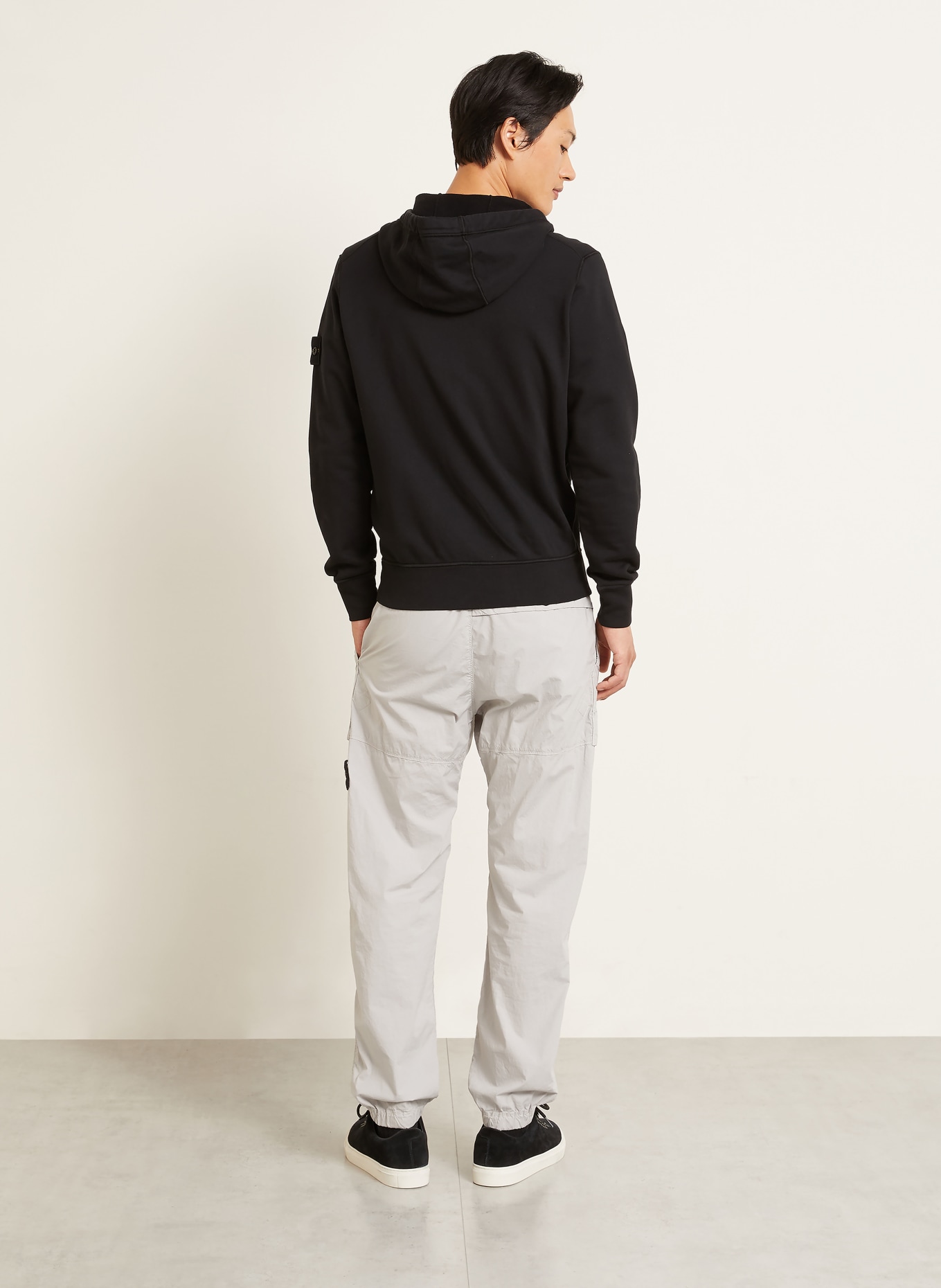 STONE ISLAND Zip-up sweatshirt: BLACK