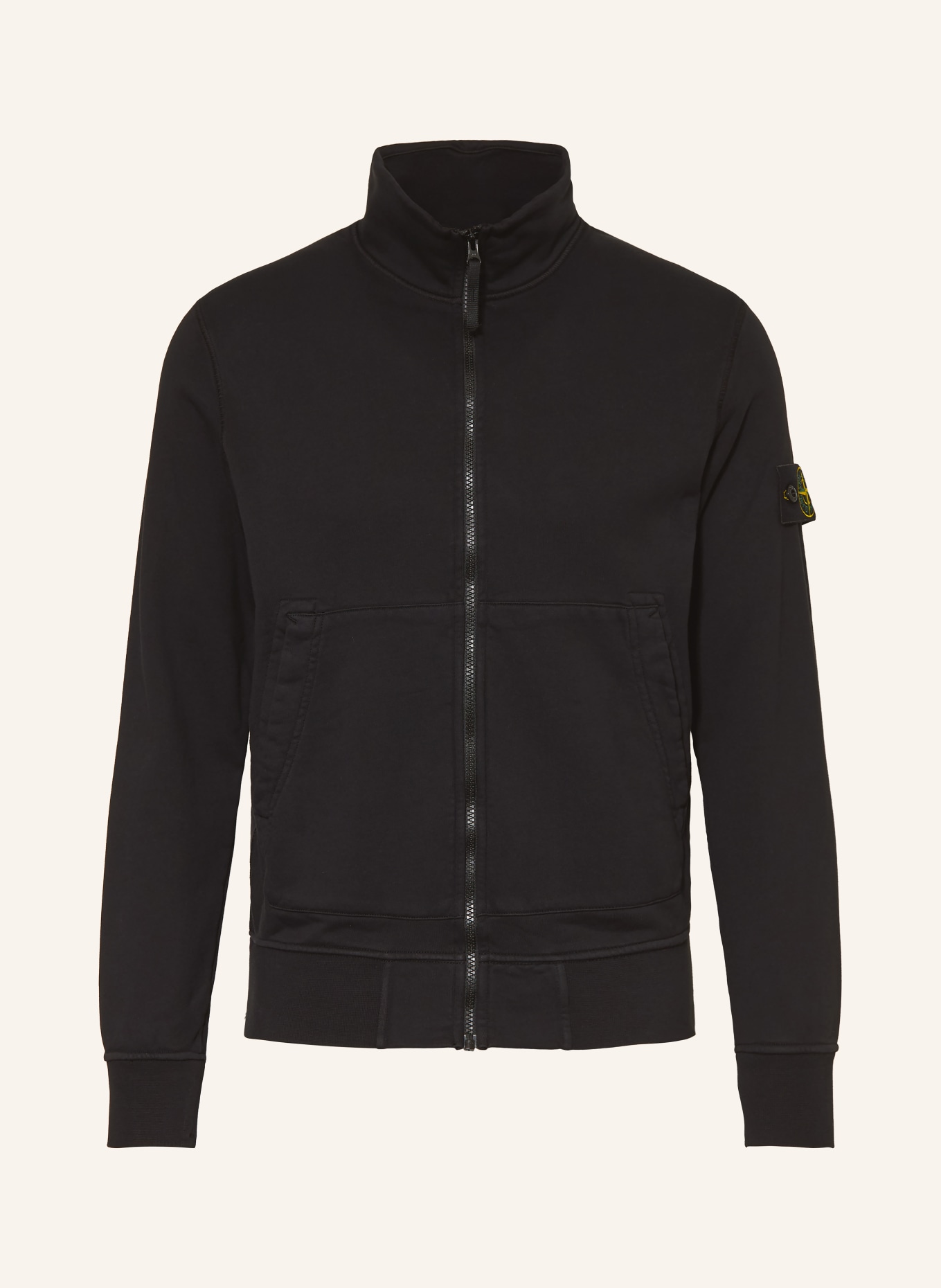 STONE ISLAND Jachetă din material de tip sweat: NEGRU