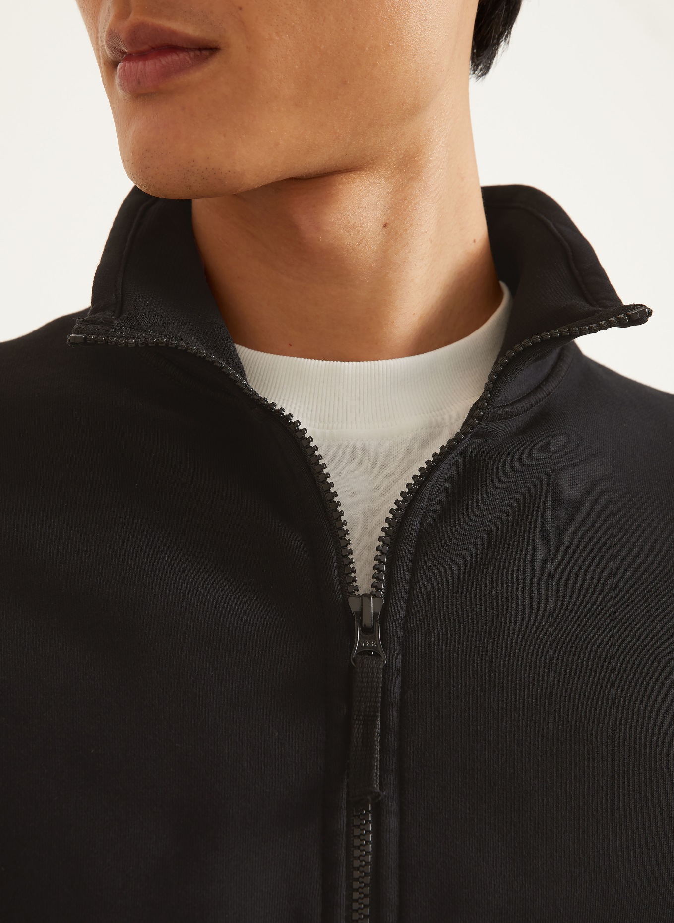 STONE ISLAND Jachetă din material de tip sweat: NEGRU
