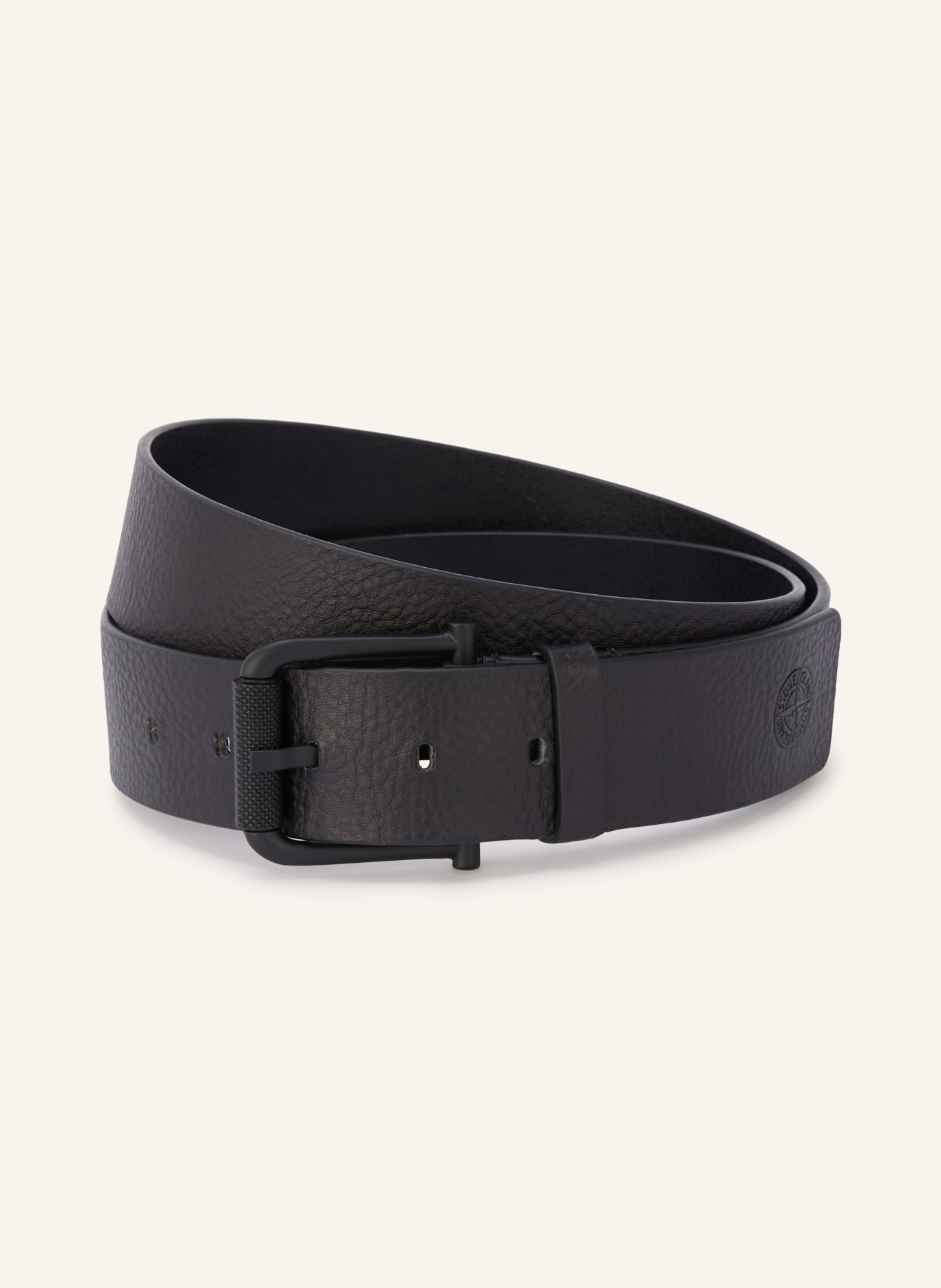STONE ISLAND Ledergürtel: SCHWARZ