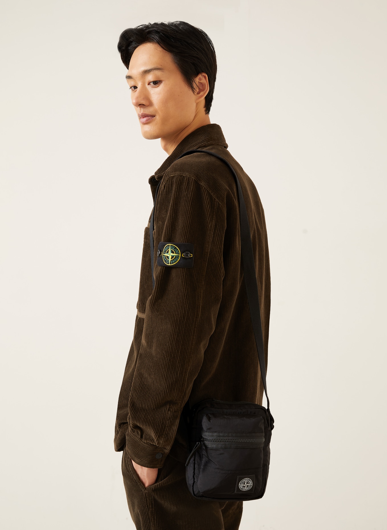 STONE ISLAND Kabelka přes rameno: ČERNÁ