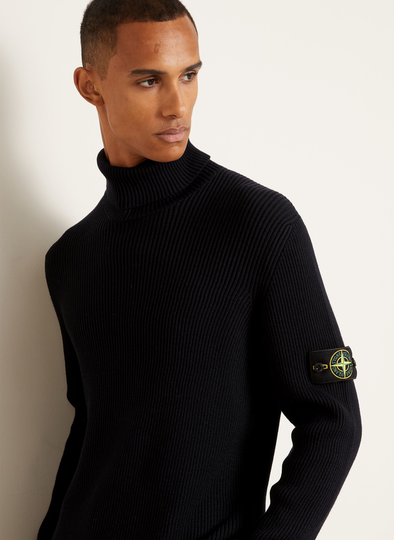 STONE ISLAND Rollkragenpullover: SCHWARZ