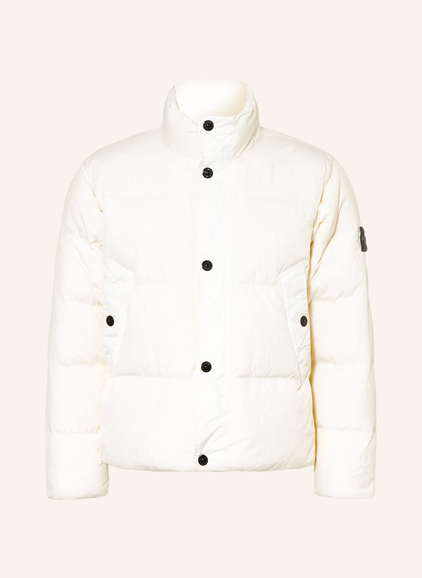 STONE ISLAND Donsjas: ECRU / ZWART