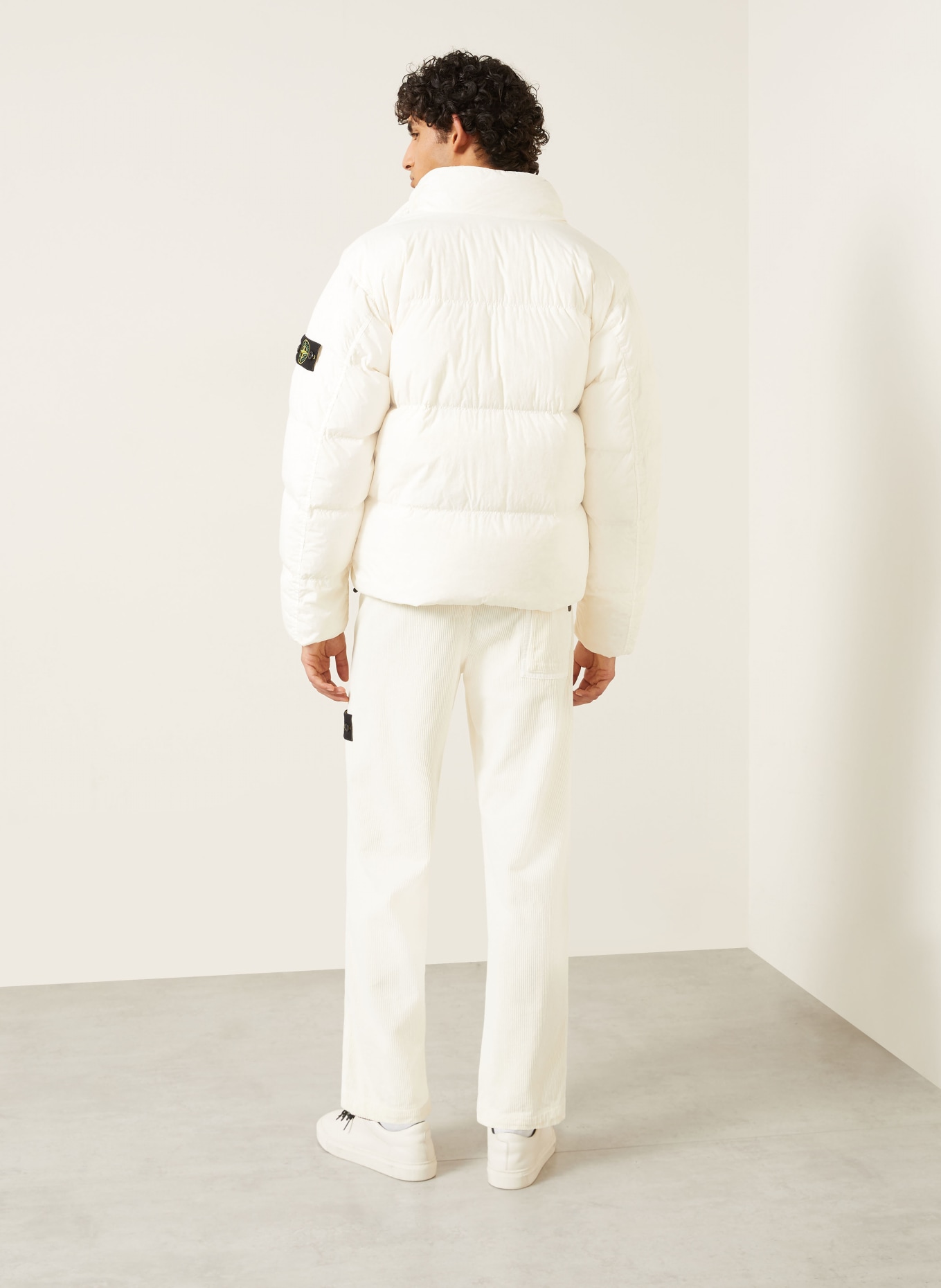 STONE ISLAND Donsjas: ECRU / ZWART