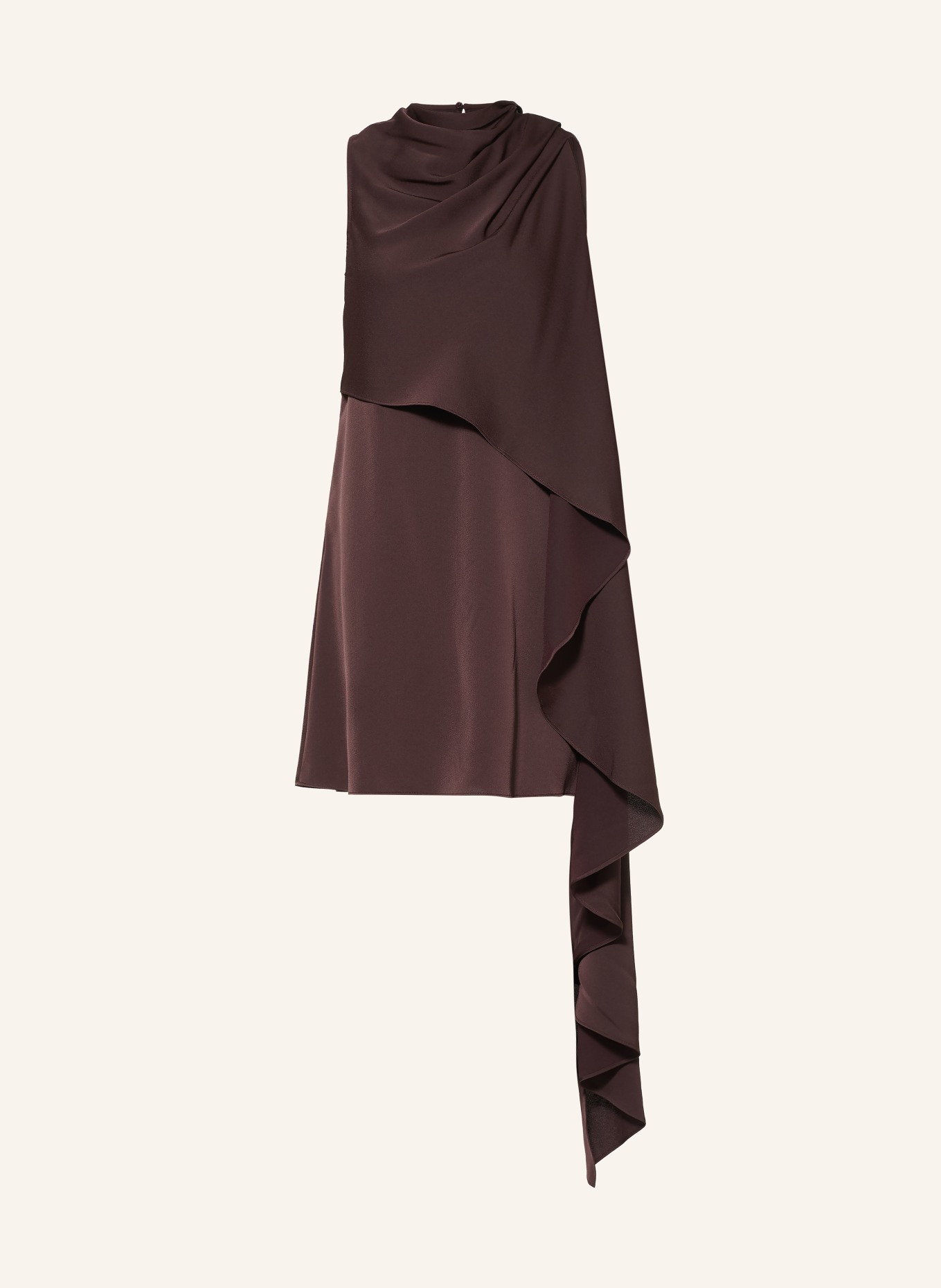 REISS Robe en satin WRENLEY: MARRON FONCÉ