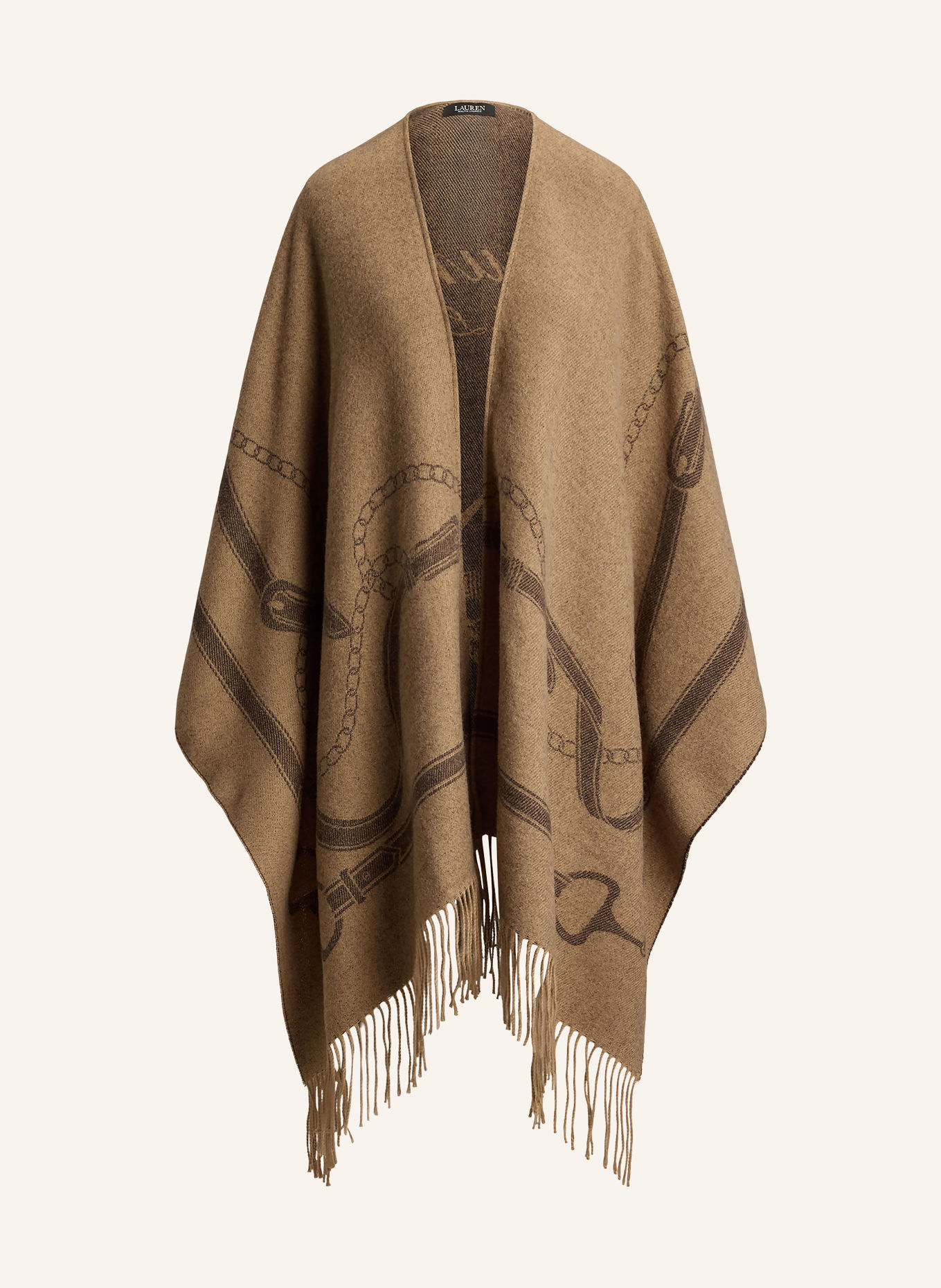 LAUREN RALPH LAUREN Cape aus Jacquard: CAMEL / BRAUN
