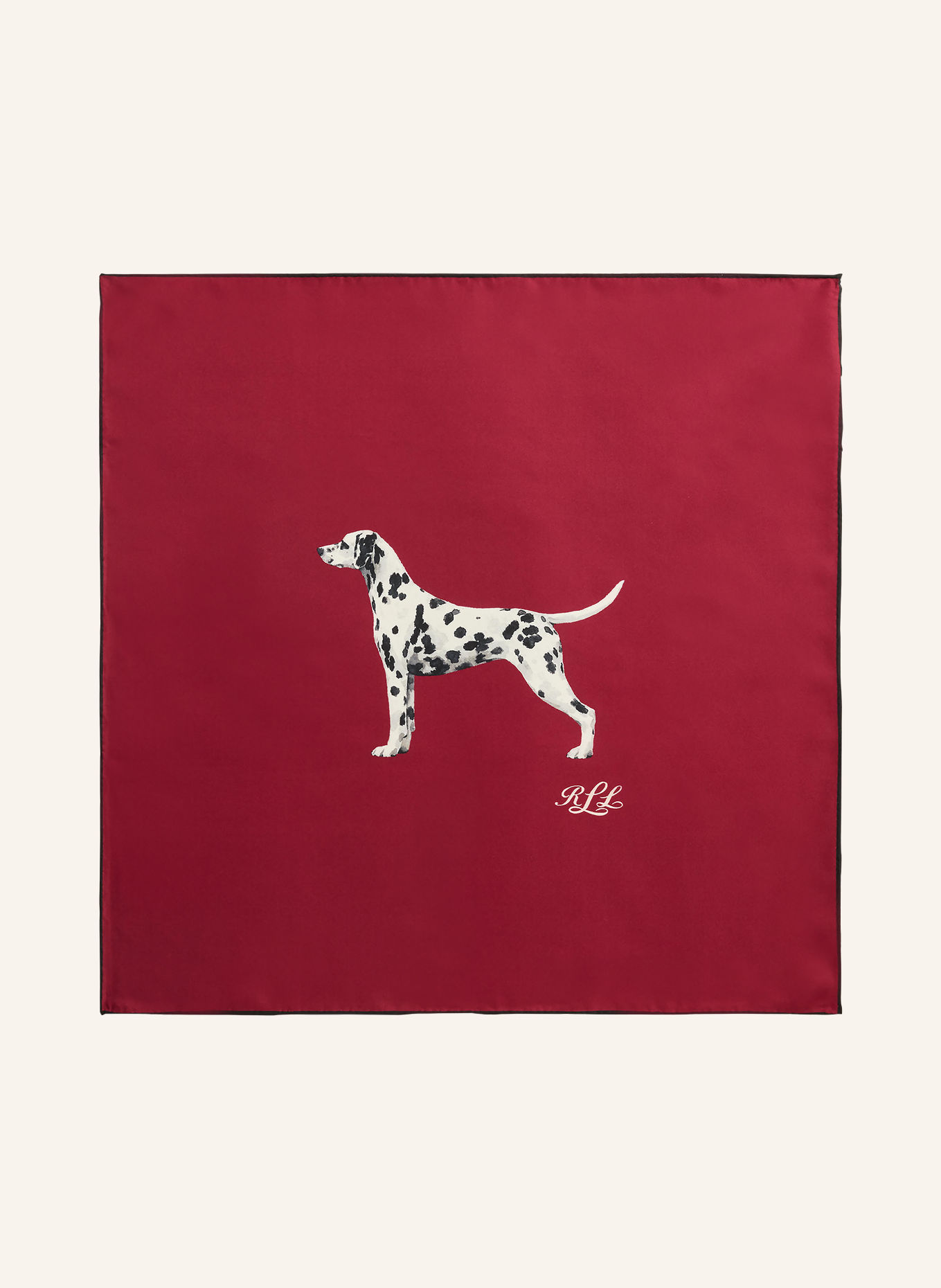 LAUREN RALPH LAUREN Seidentuch: ROT / WEISS / SCHWARZ