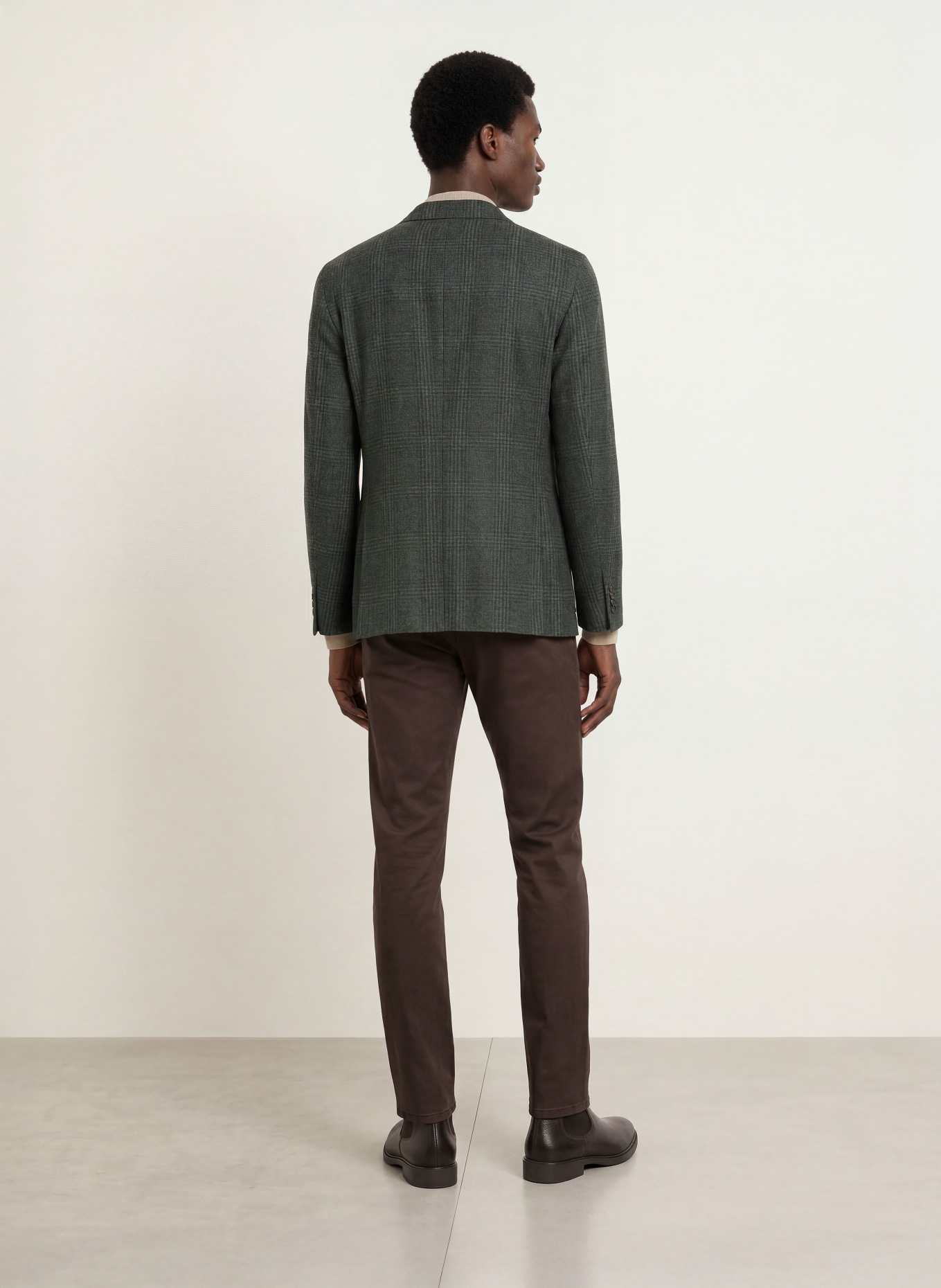 BOGLIOLI Veste en flanelle, coupe extra slim: GROEN / GRIS