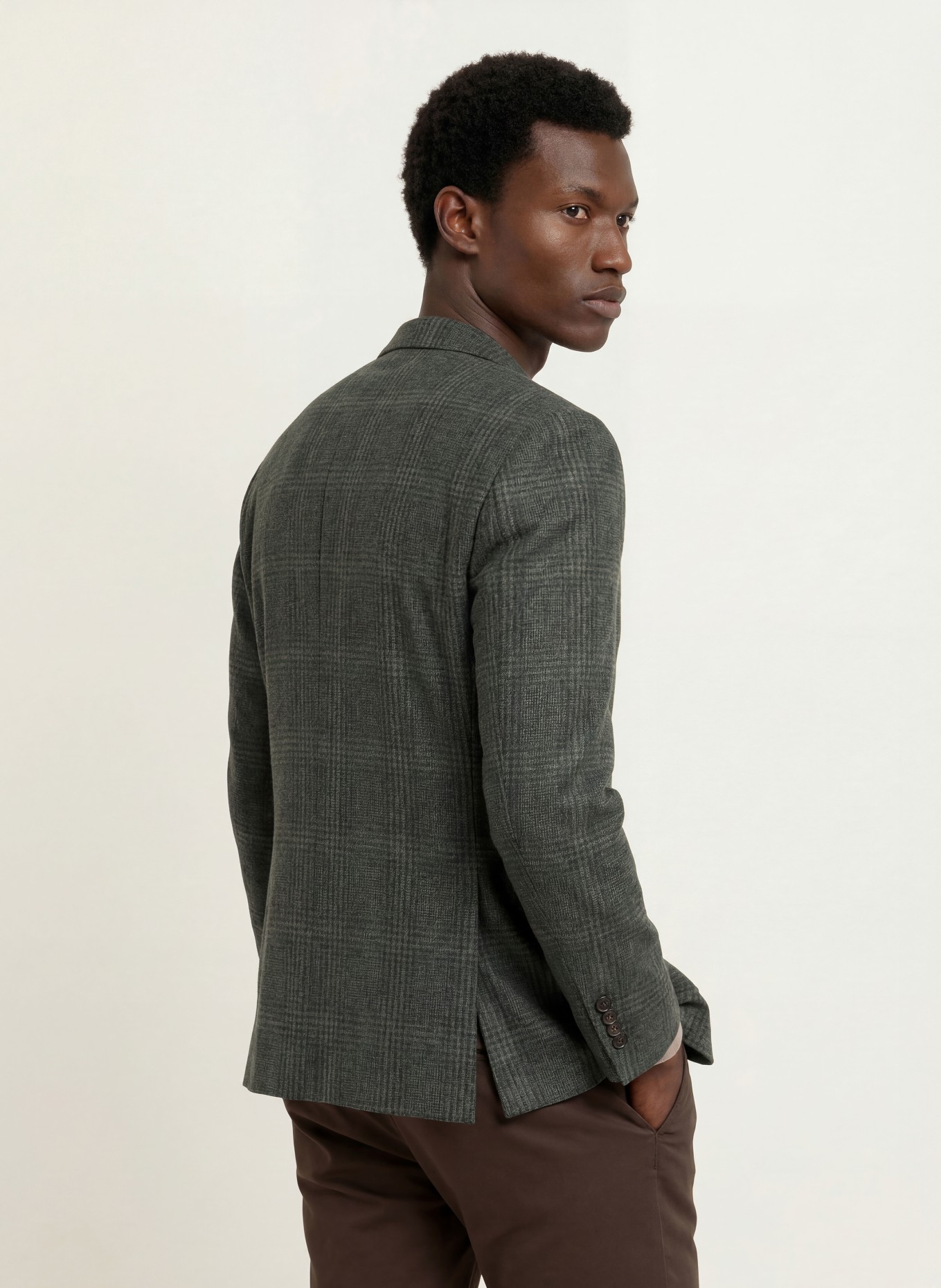 BOGLIOLI Veste en flanelle, coupe extra slim: GROEN / GRIS