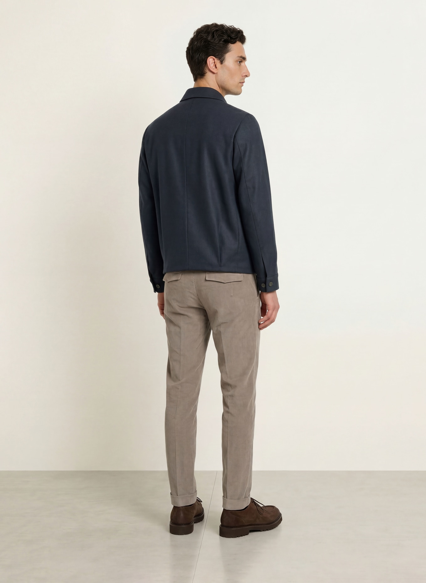 BOGLIOLI Overjacket im Materialmix: DUNKELBLAU