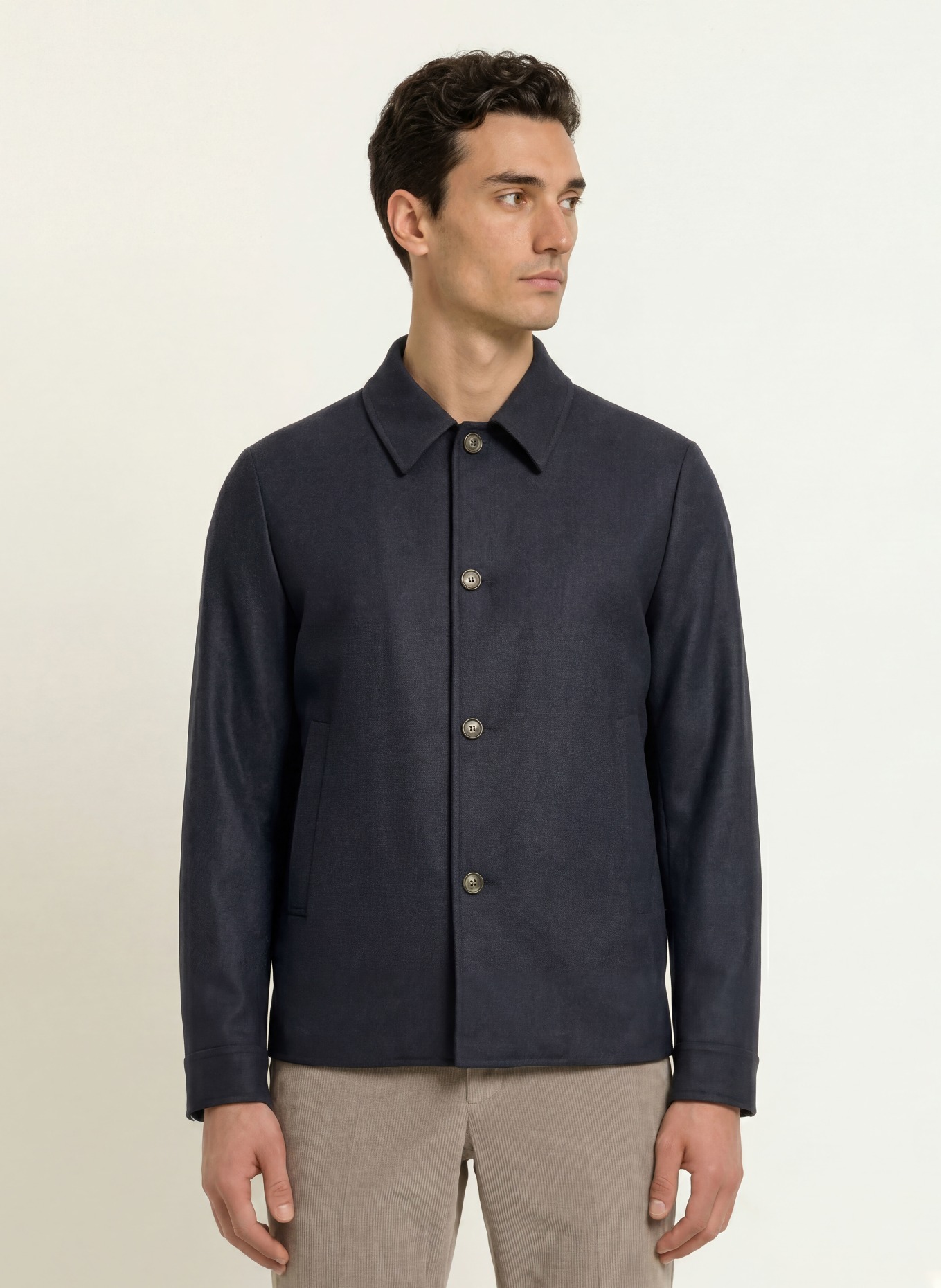 BOGLIOLI Overjacket im Materialmix: DUNKELBLAU