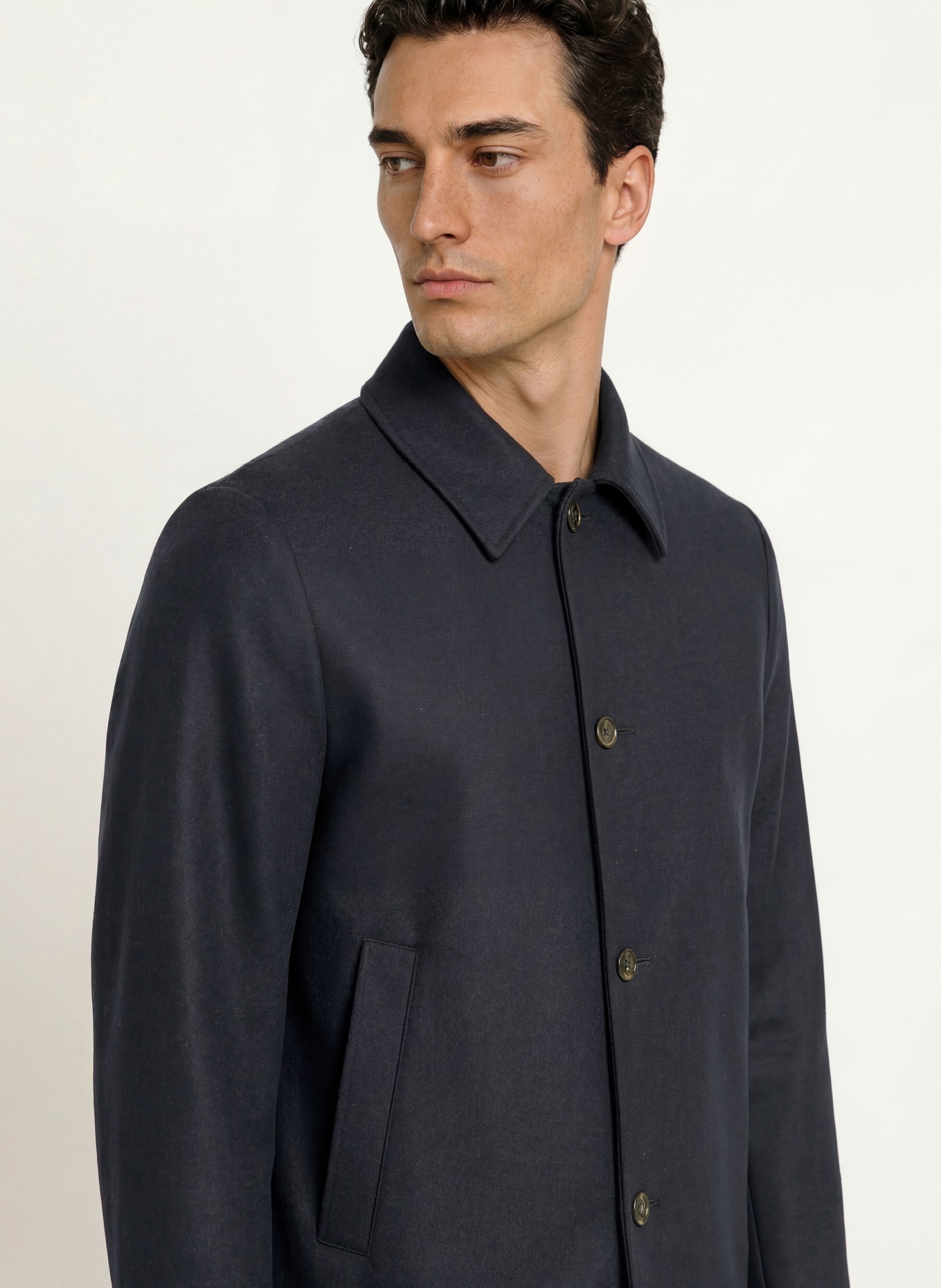 BOGLIOLI Overjacket im Materialmix: DUNKELBLAU