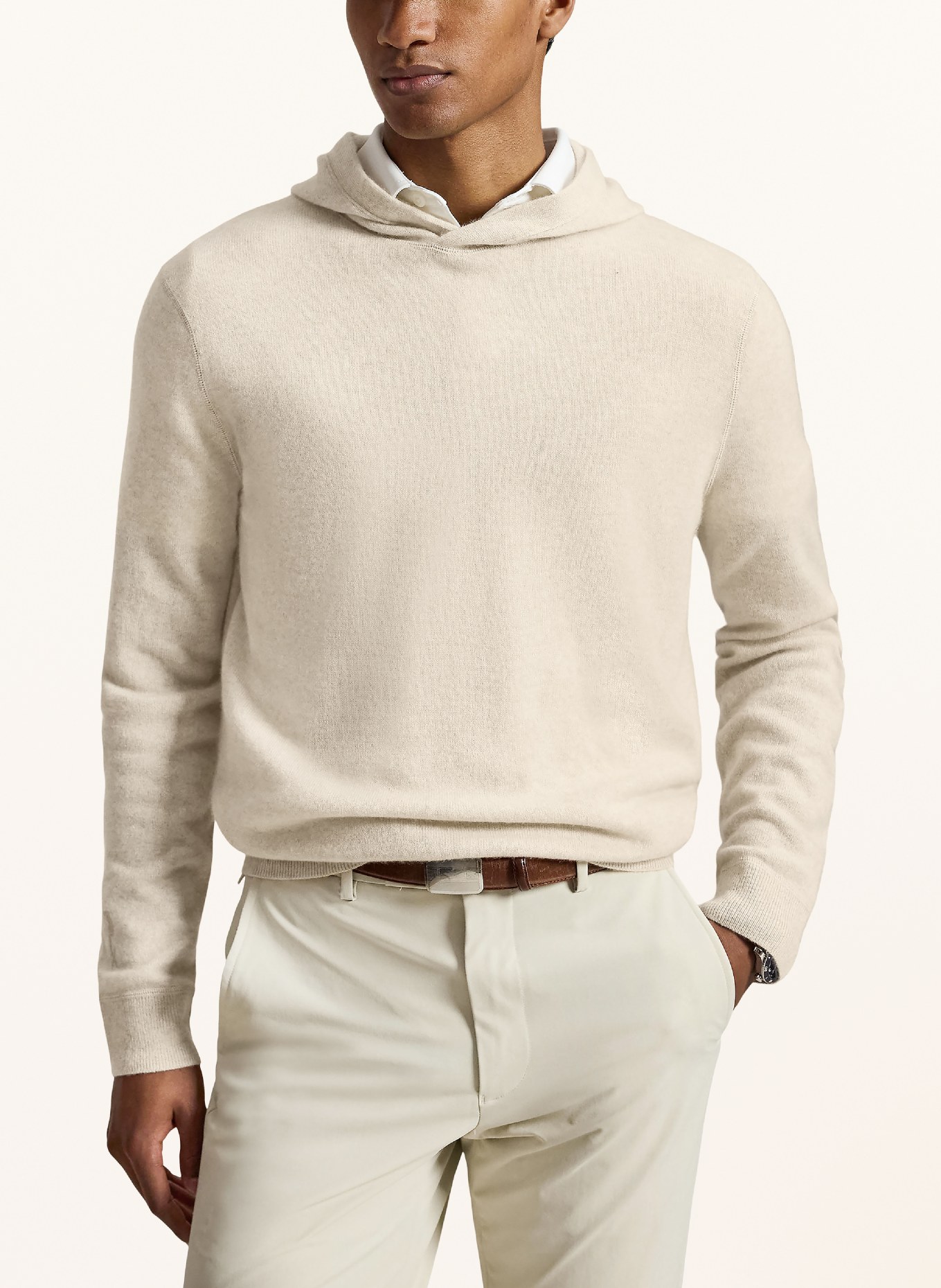 RLX RALPH LAUREN Strick-Hoodie aus Cashmere: CREME