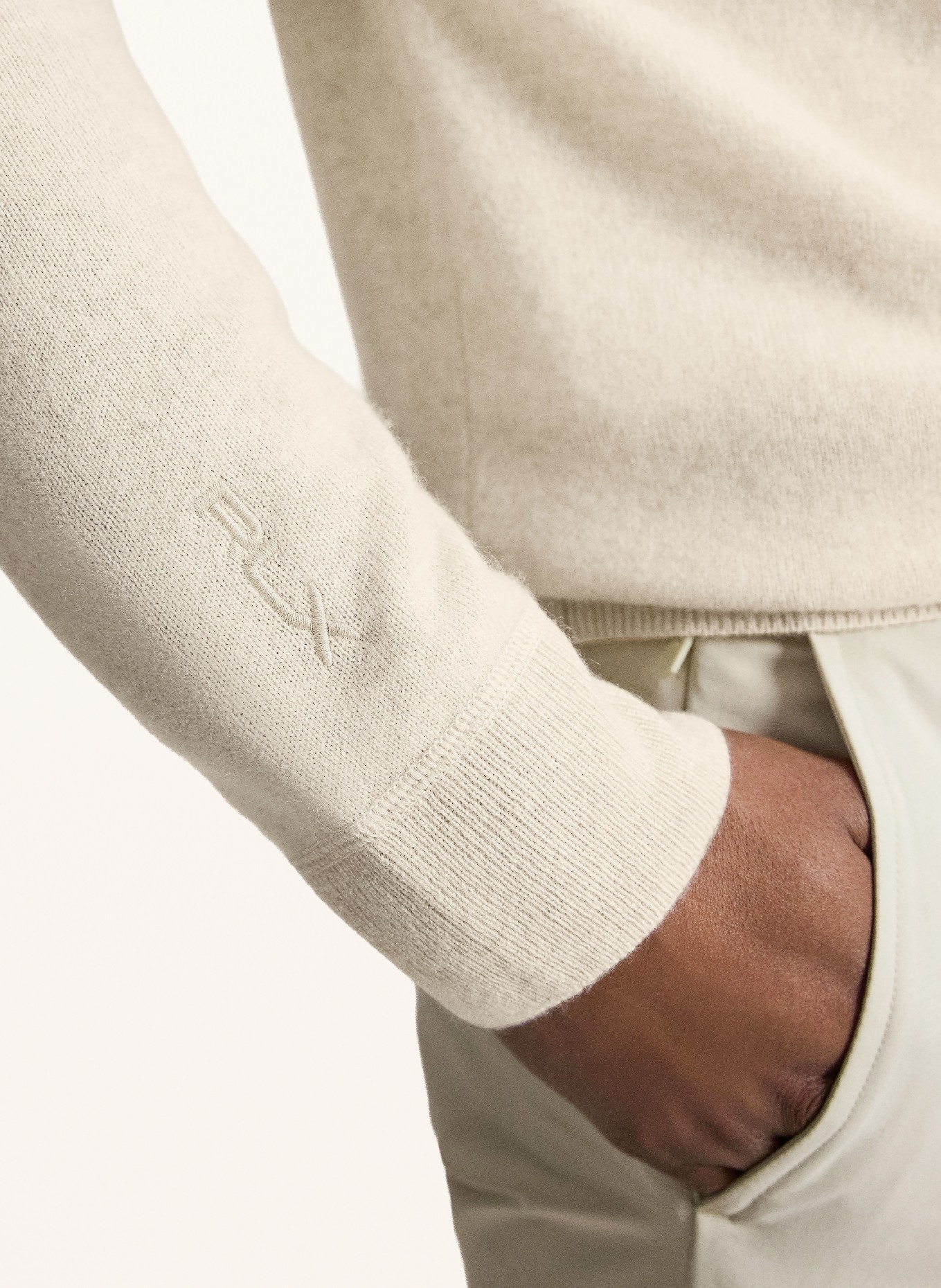 RLX RALPH LAUREN Strick-Hoodie aus Cashmere: CREME
