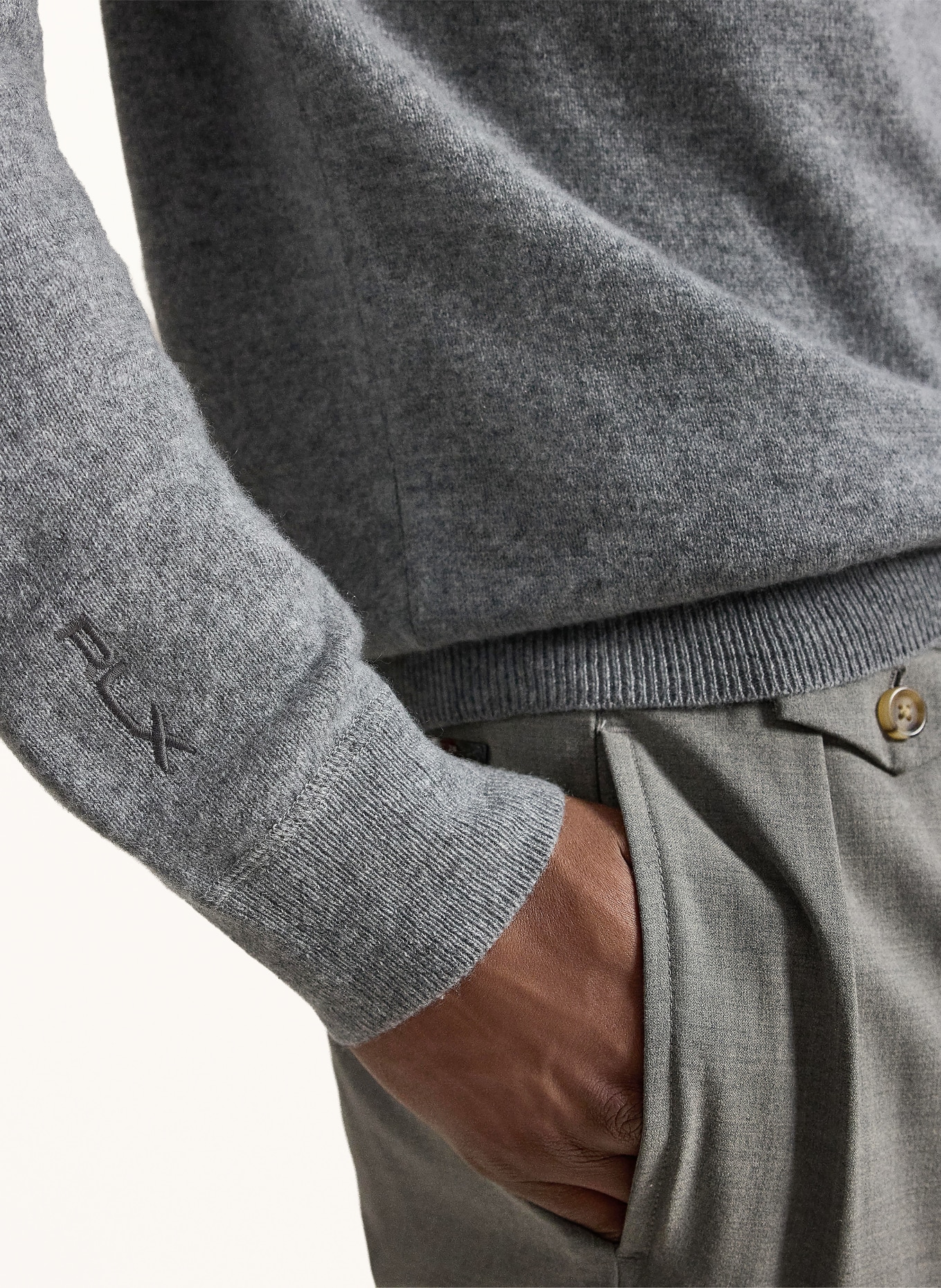 RLX RALPH LAUREN Strick-Hoodie aus Cashmere: GRAU