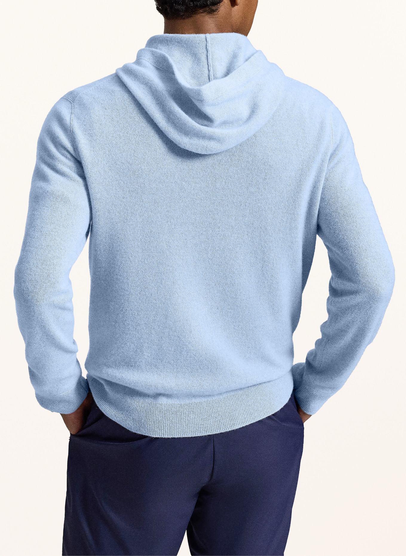 RLX RALPH LAUREN Strick-Hoodie aus Cashmere: HELLBLAU