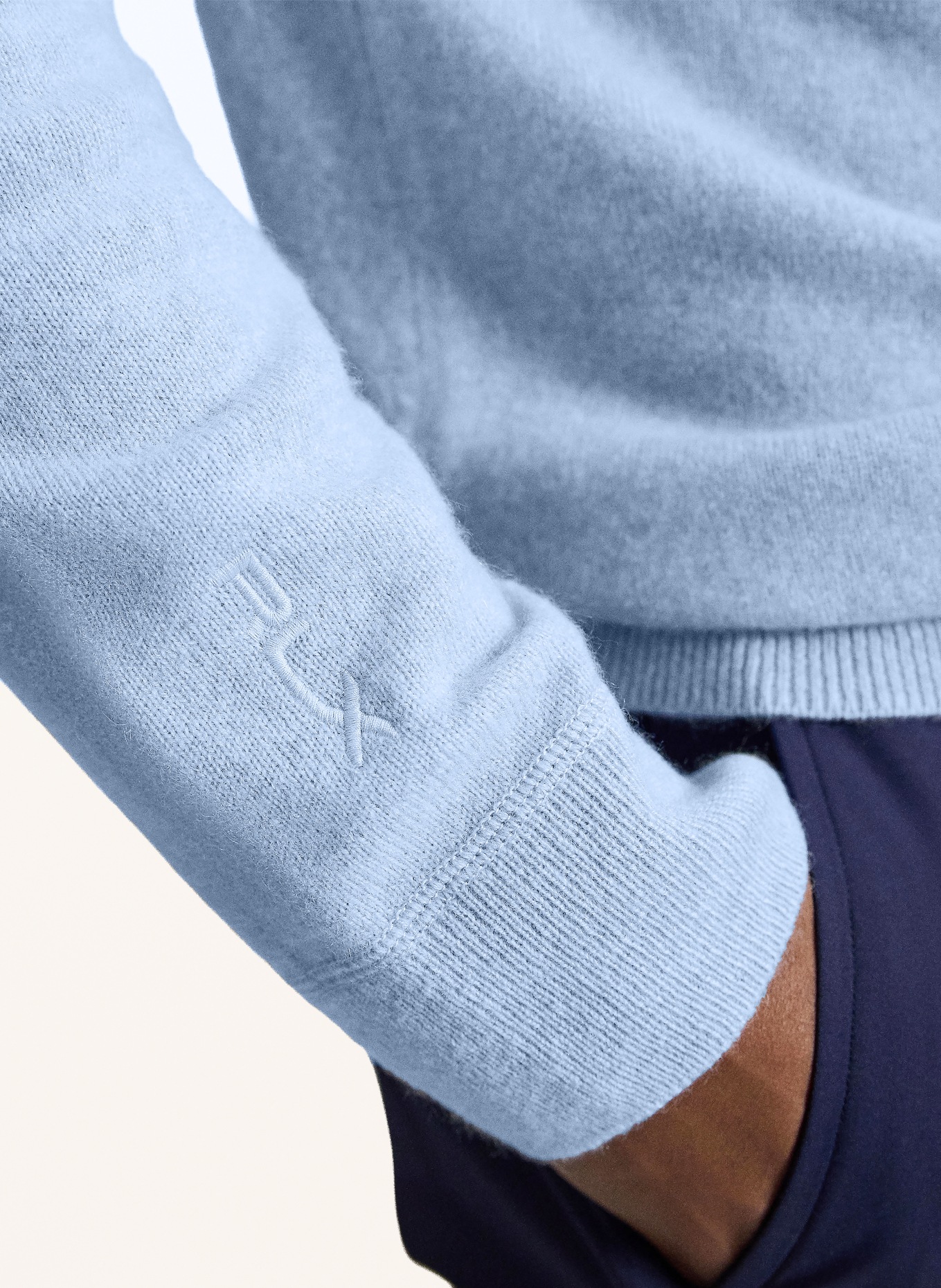 RLX RALPH LAUREN Strick-Hoodie aus Cashmere: HELLBLAU