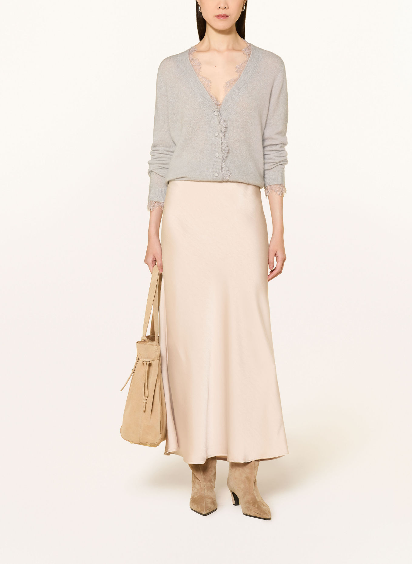 MOS MOSH Vest MMHELMI met kant: TAUPE
