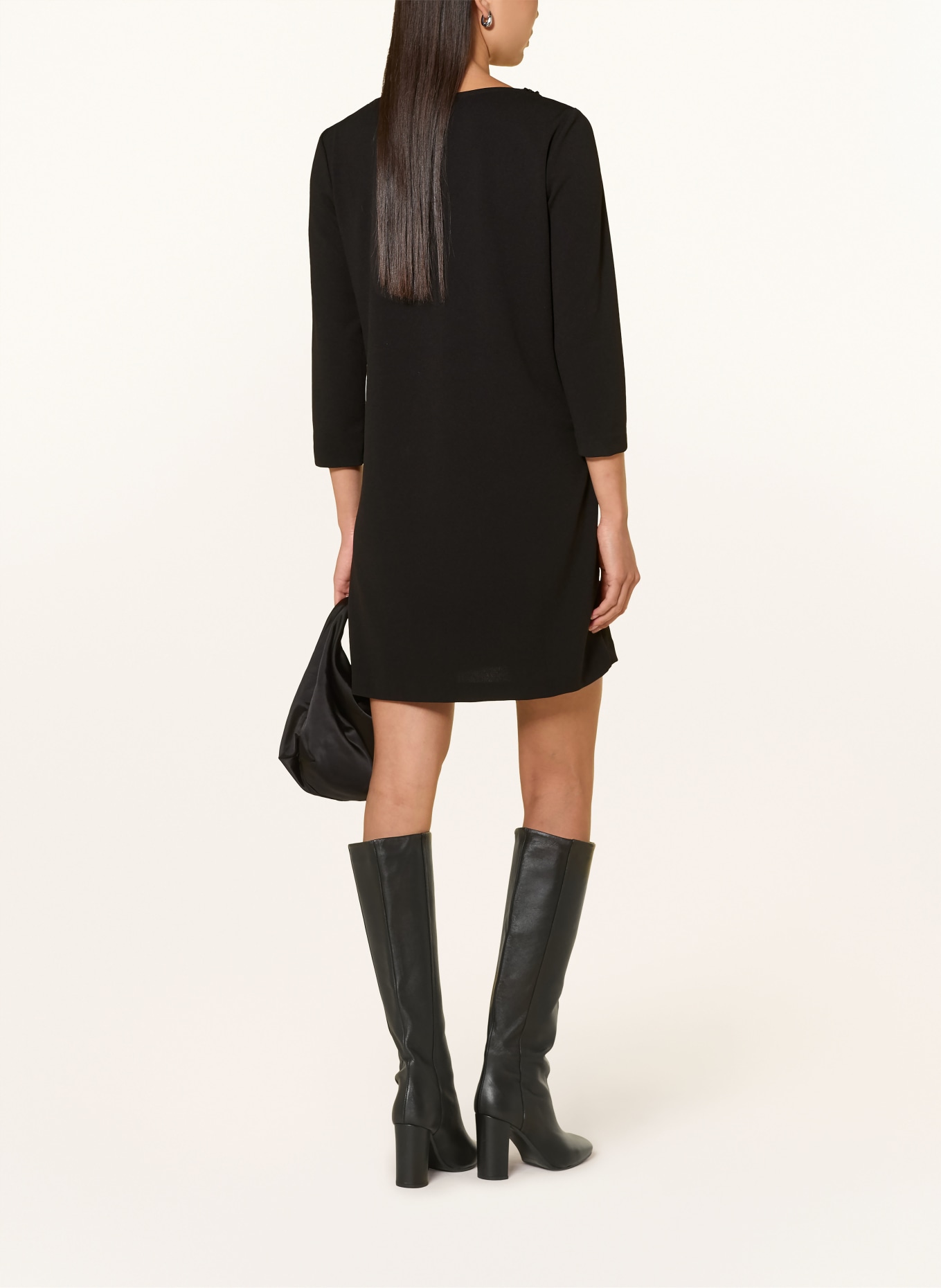 Ana Alcazar Rochie cu mâneci 3/4 și perle decorative: NEGRU