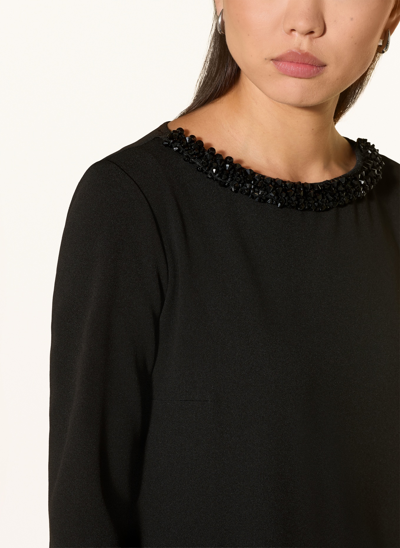 Ana Alcazar Rochie cu mâneci 3/4 și perle decorative: NEGRU