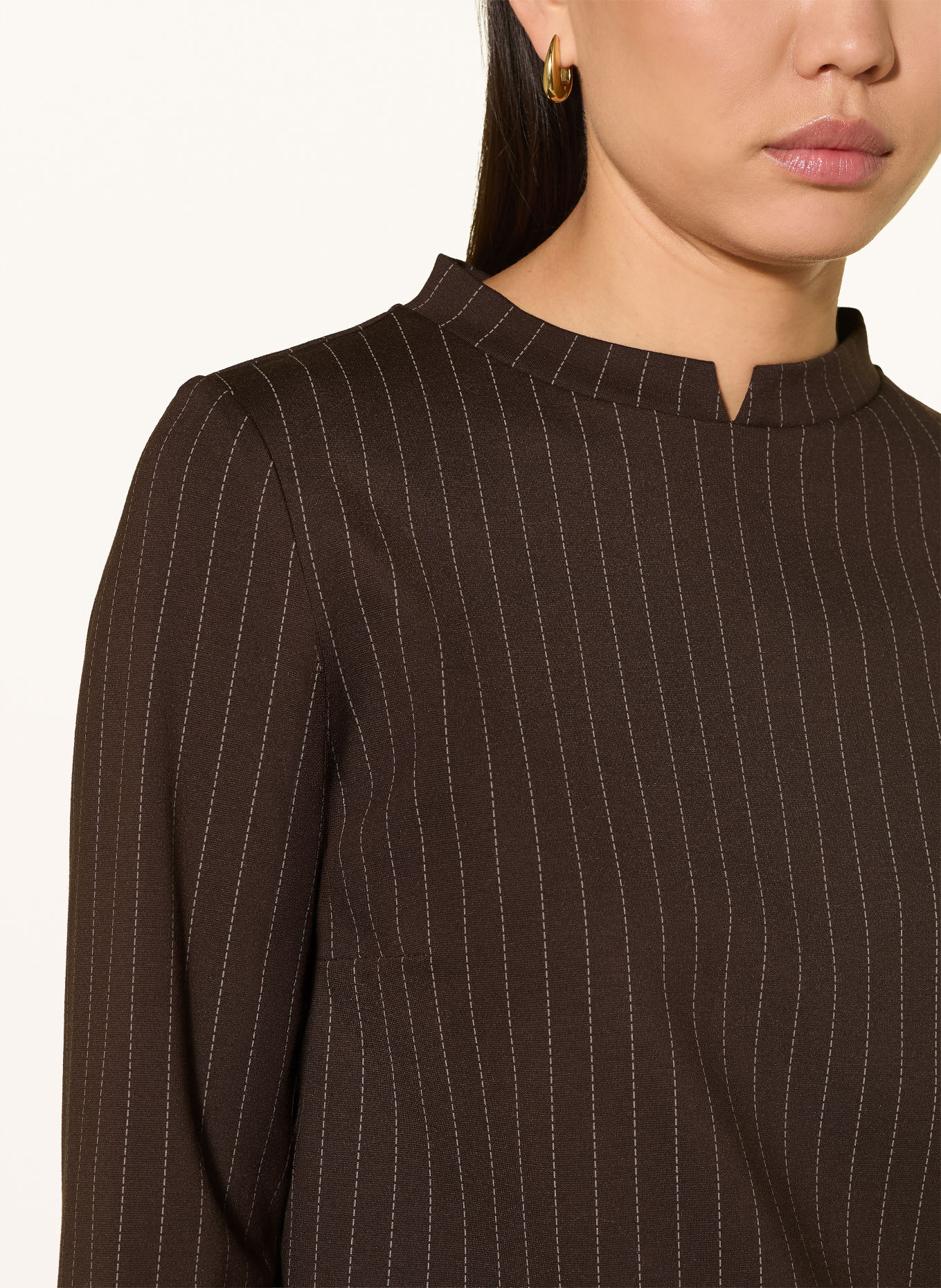 Ana Alcazar Dress: DARK BROWN / WHITE