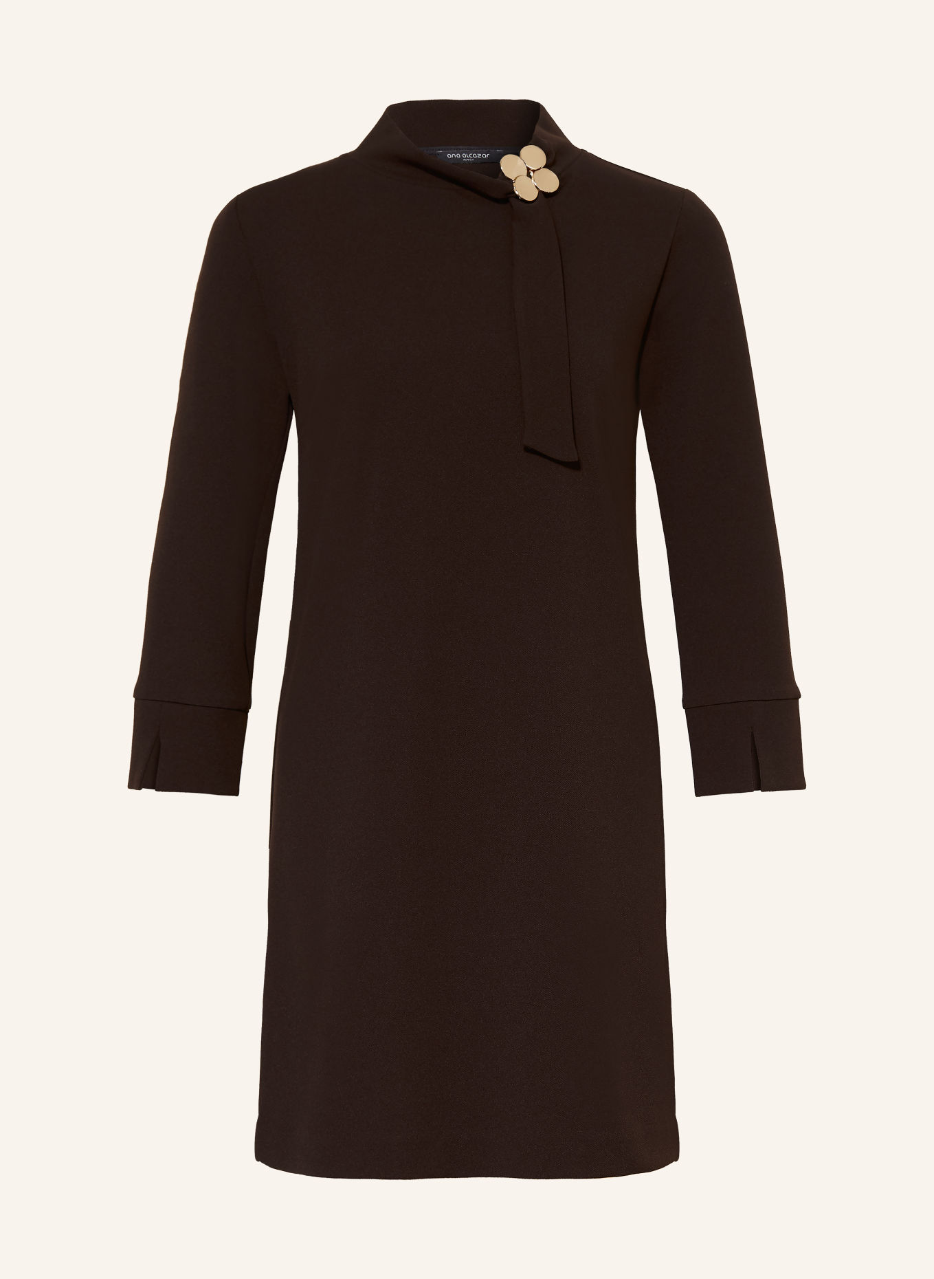 Ana Alcazar Robe à manches 3/4: MARRON FONCÉ
