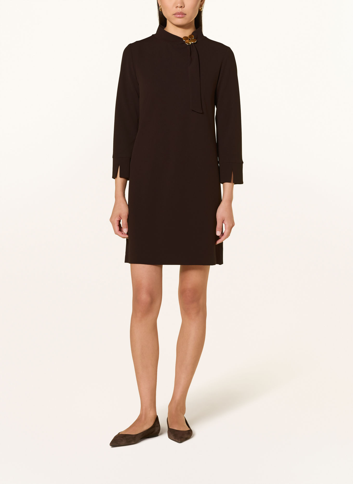 Ana Alcazar Robe à manches 3/4: MARRON FONCÉ