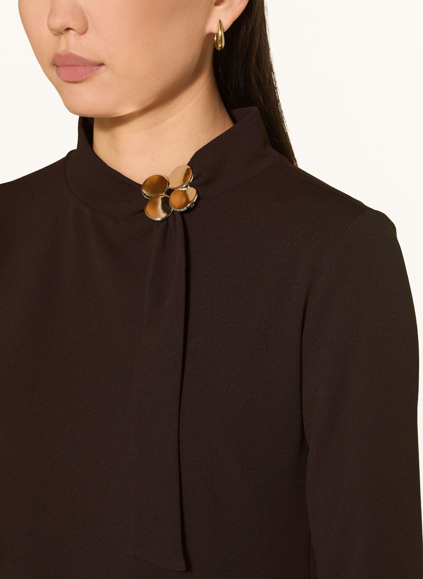 Ana Alcazar Robe à manches 3/4: MARRON FONCÉ