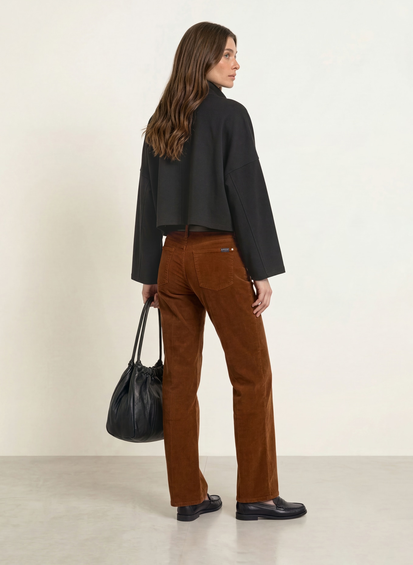 7 for all mankind Kordové kalhoty STOVEPIPE: 3RR CORDUROY COGNAC